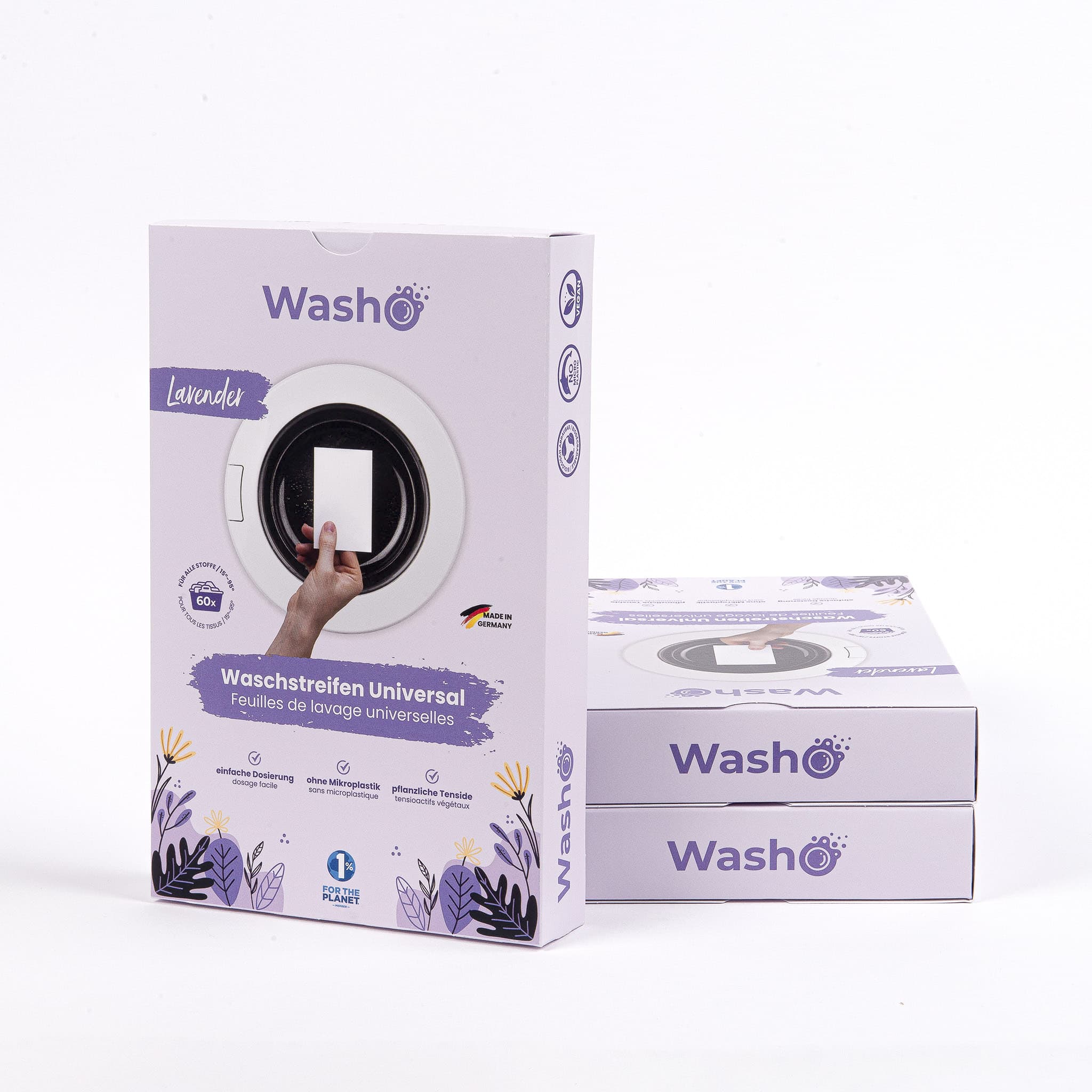 Washo bandes de lavage écologiques lavande, set de 3 pièces