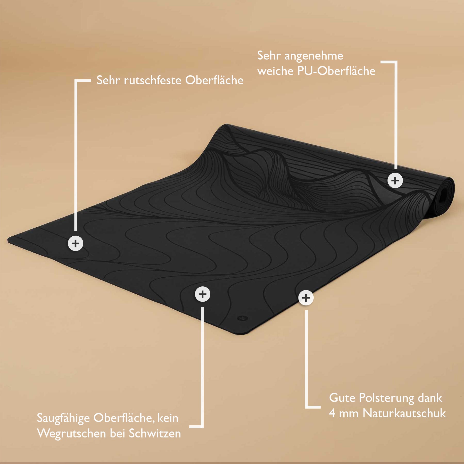 Tapis de yoga SuperGrip 2.0 Sahara noir