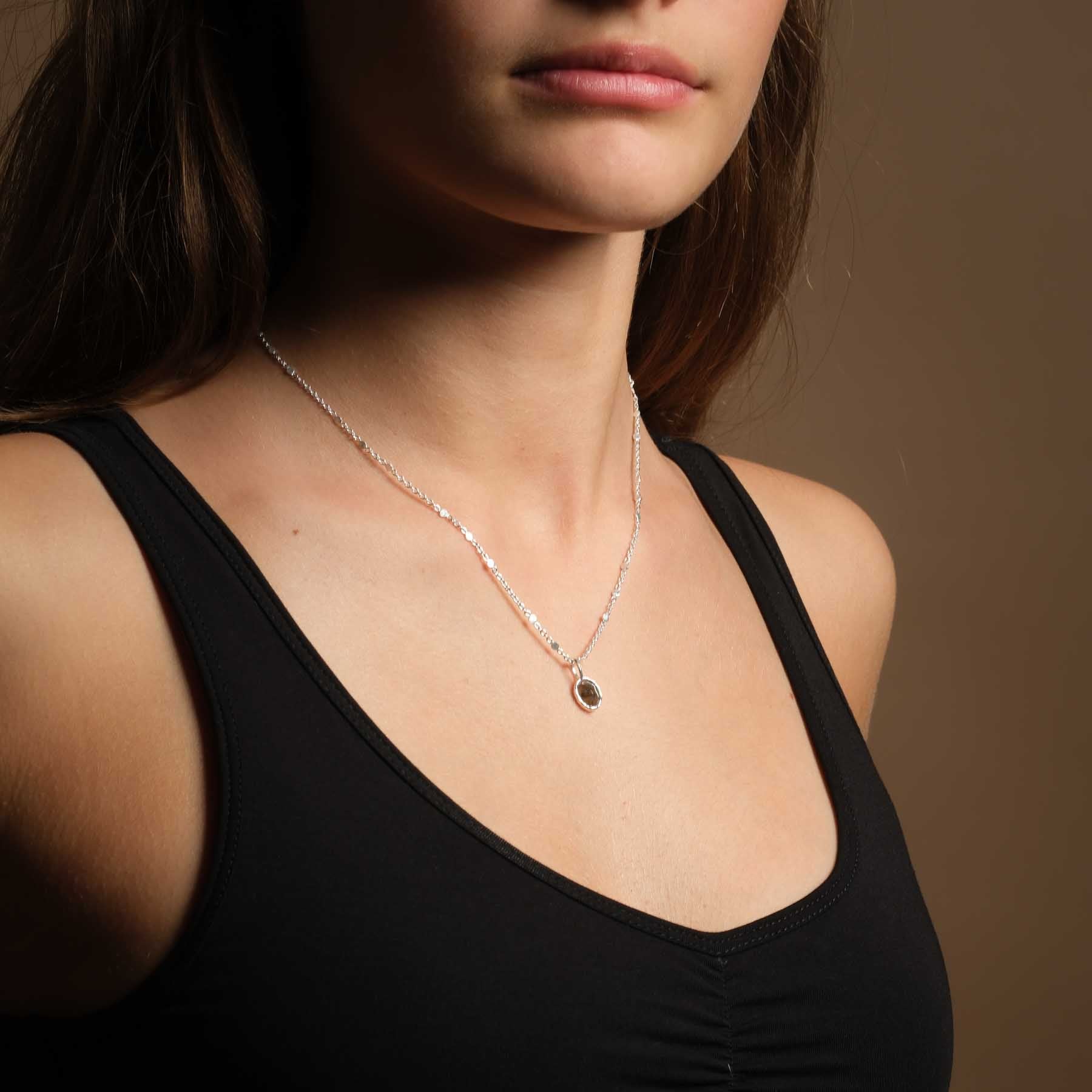 Pendentif Collier Labradorite argent