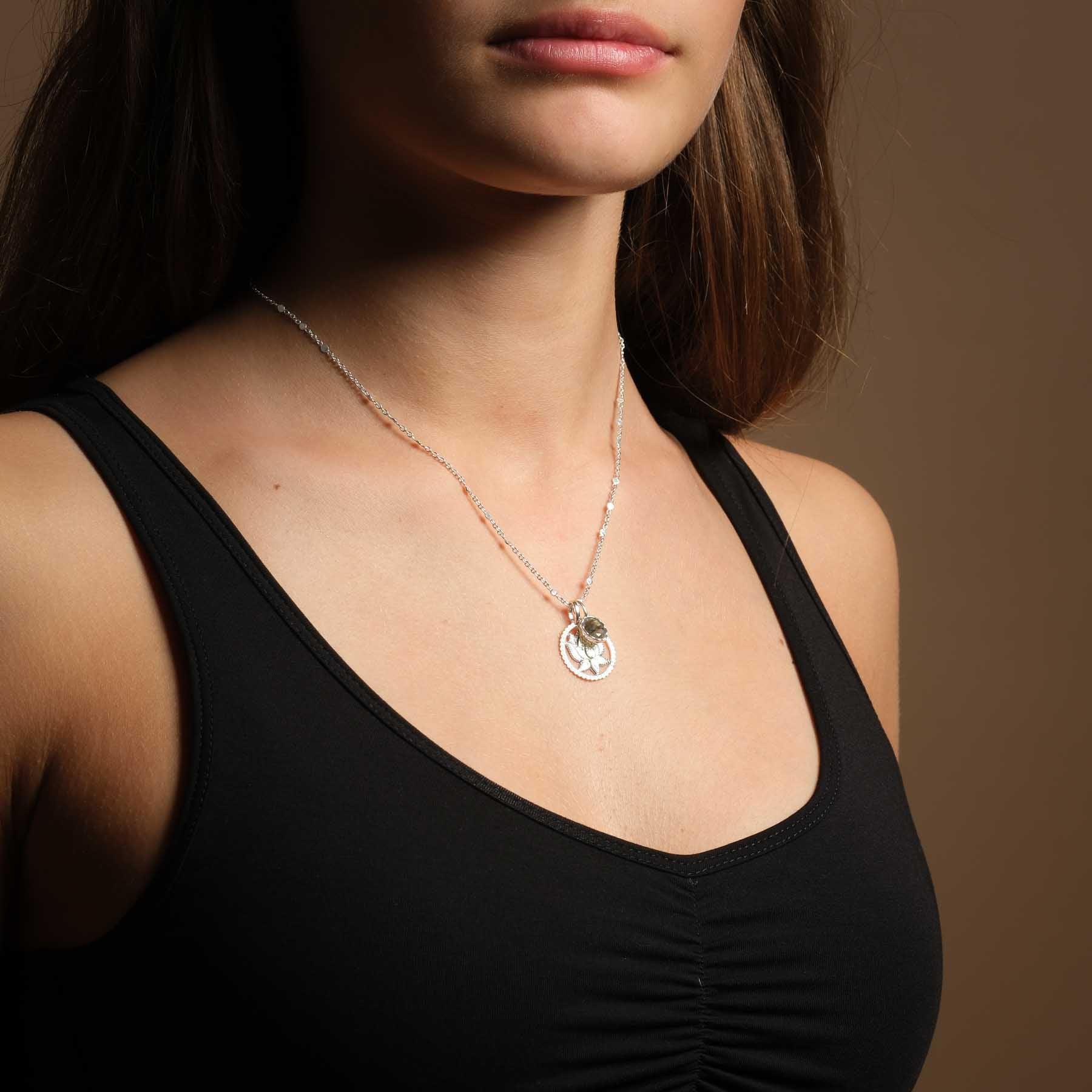 Pendentif Collier Labradorite argent