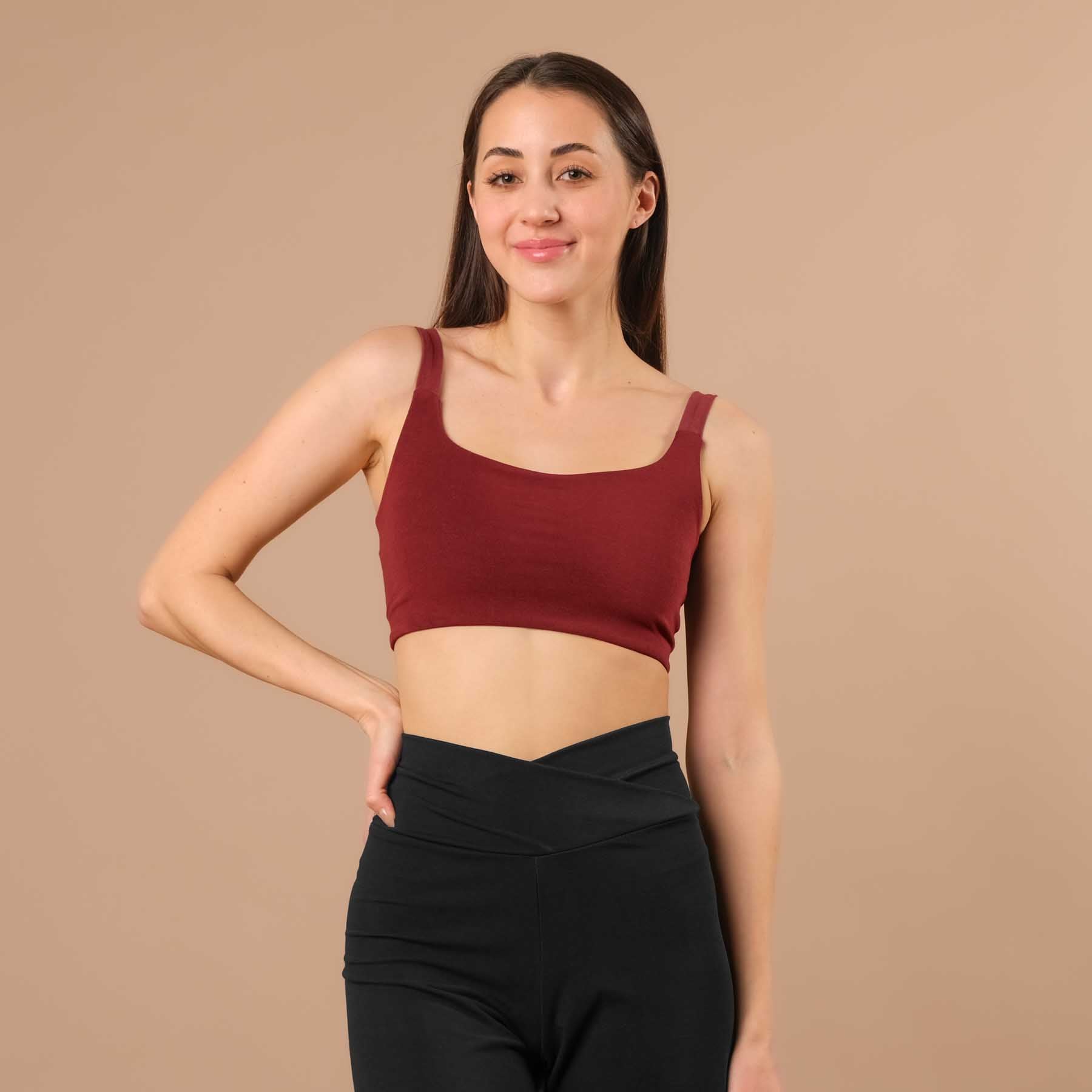 Yoga Bra Stripes Comfy bordeaux