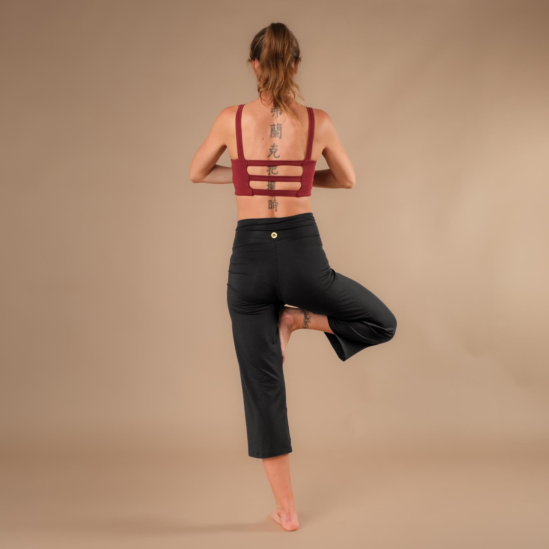 Yoga Bra Stripes Comfy bordeaux