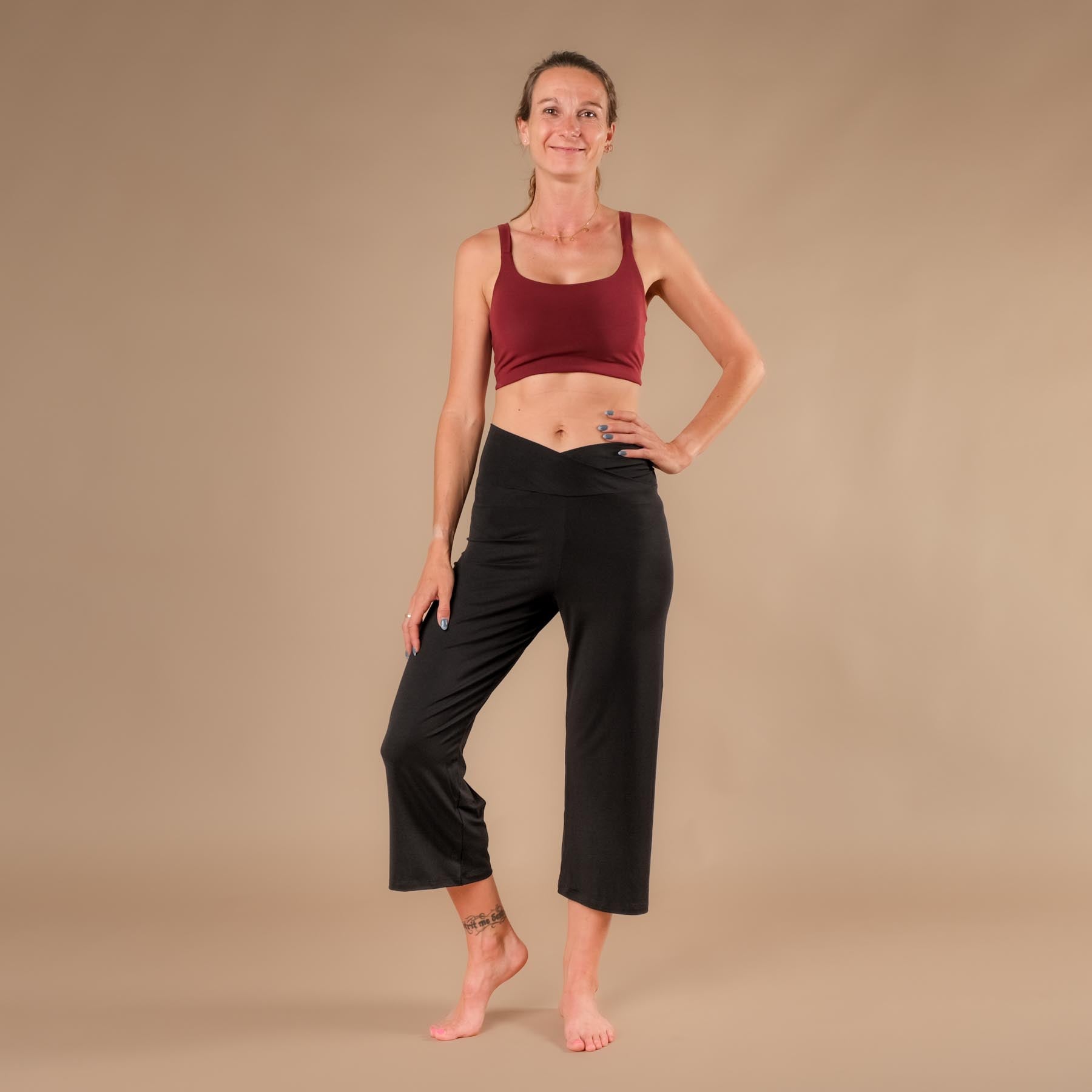 Yoga Bra Stripes Comfy bordeaux