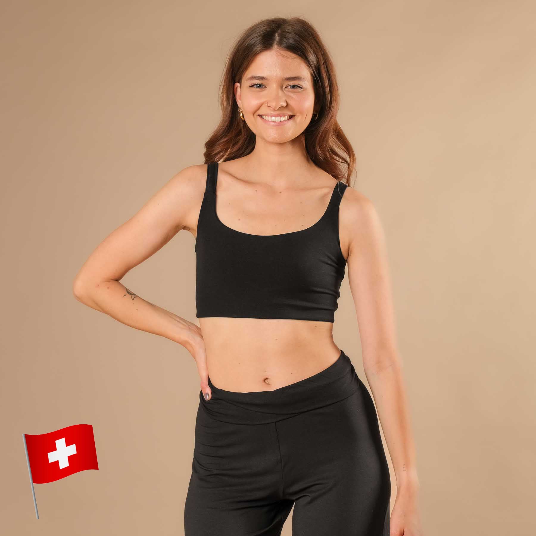 Yoga Bra Stripes Comfy noir