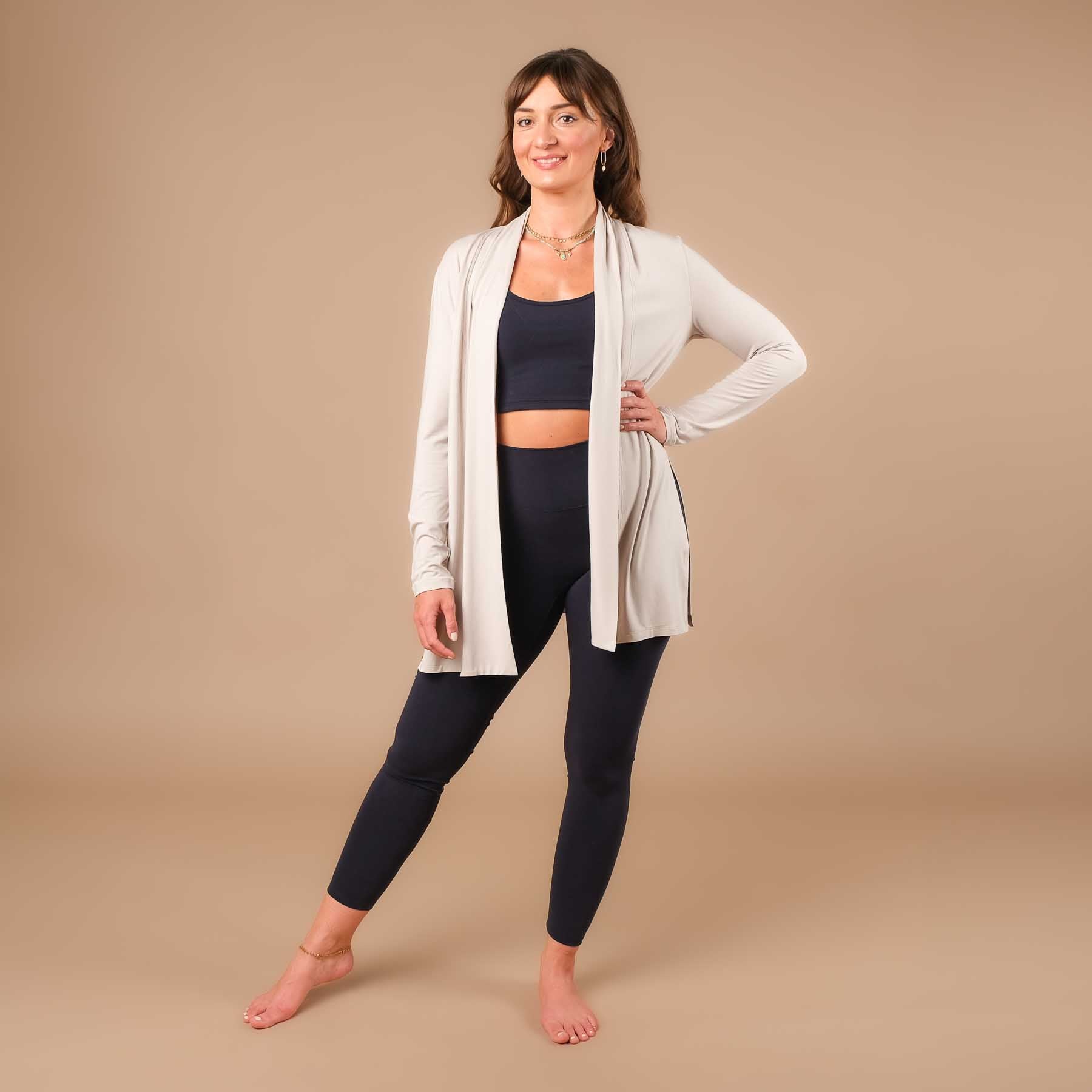 Comfy Yoga Cardigan fabriqué en Suisse sable