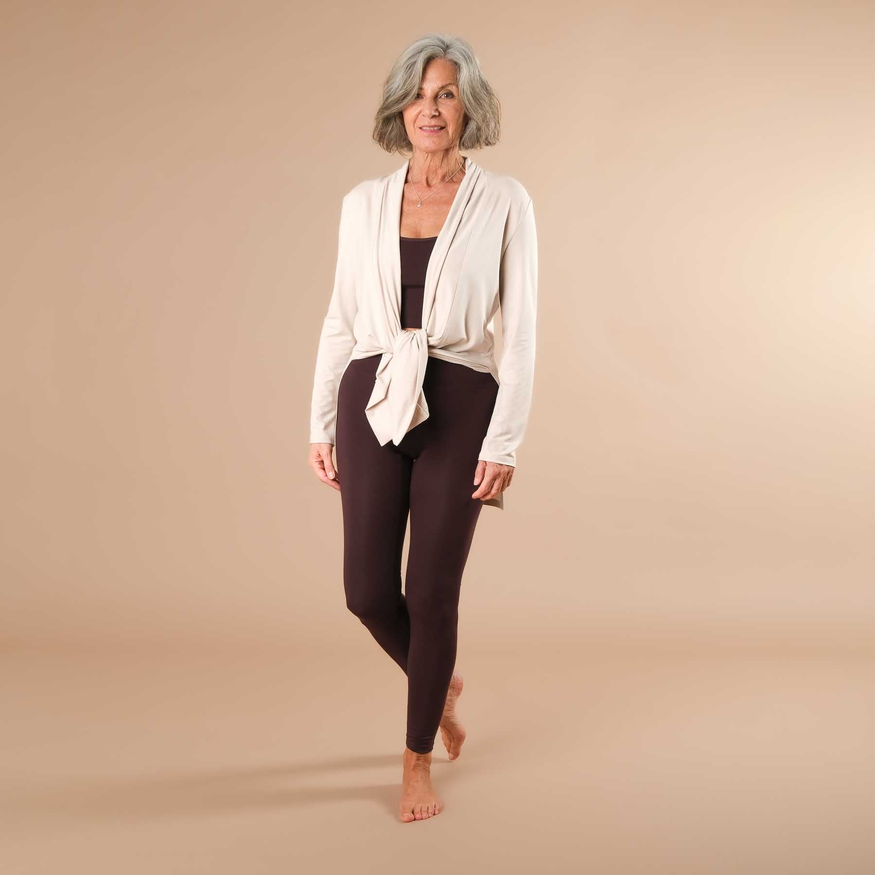 Comfy Yoga Cardigan fabriqué en Suisse sable