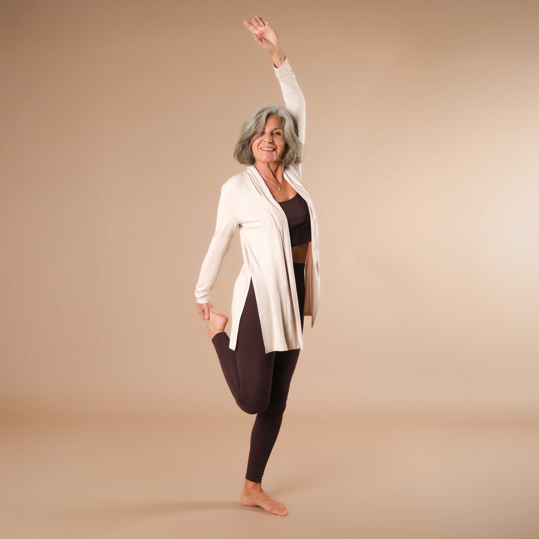 Comfy Yoga Cardigan fabriqué en Suisse sable