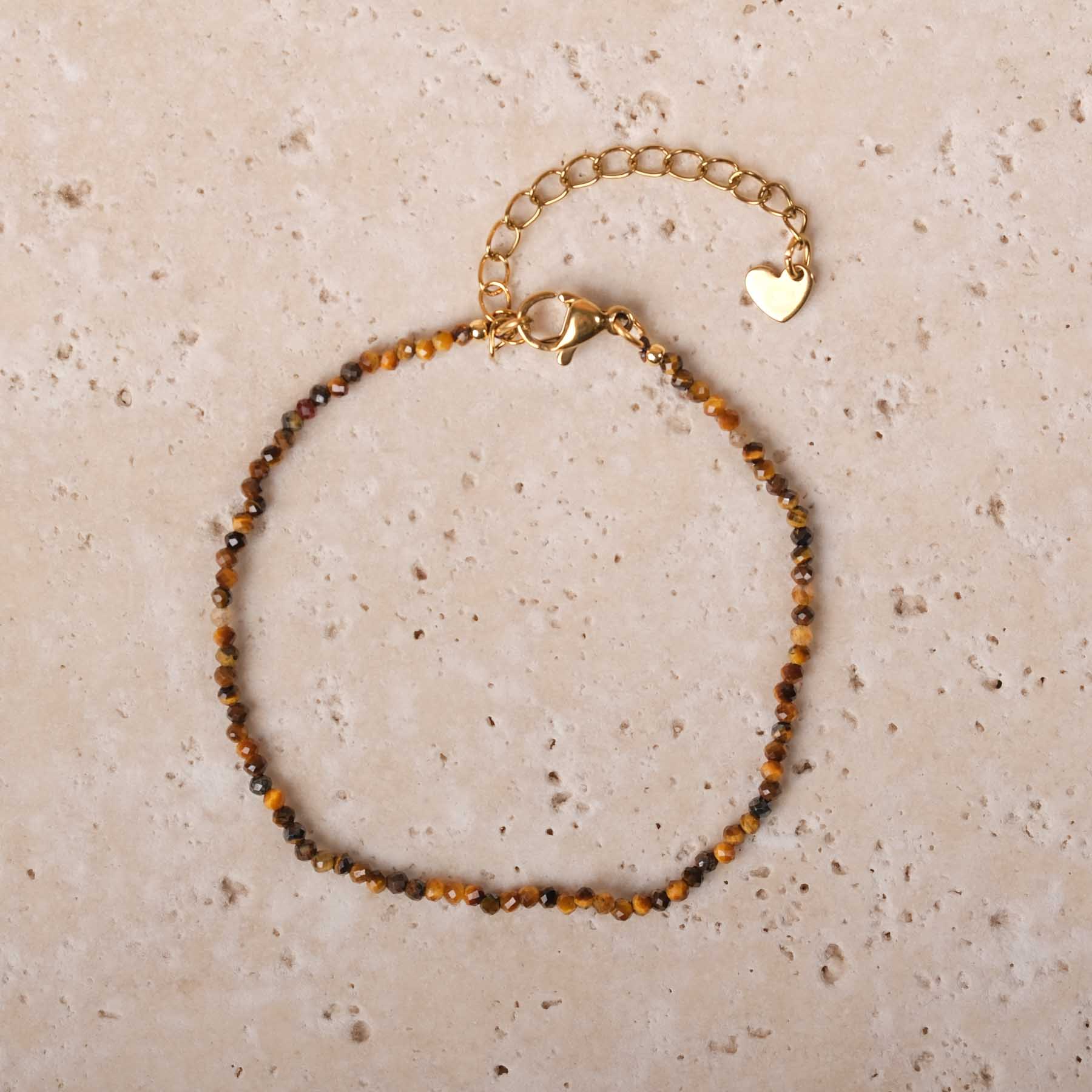 Bracelet de pierres précieuses Oeil de tigre 2mm