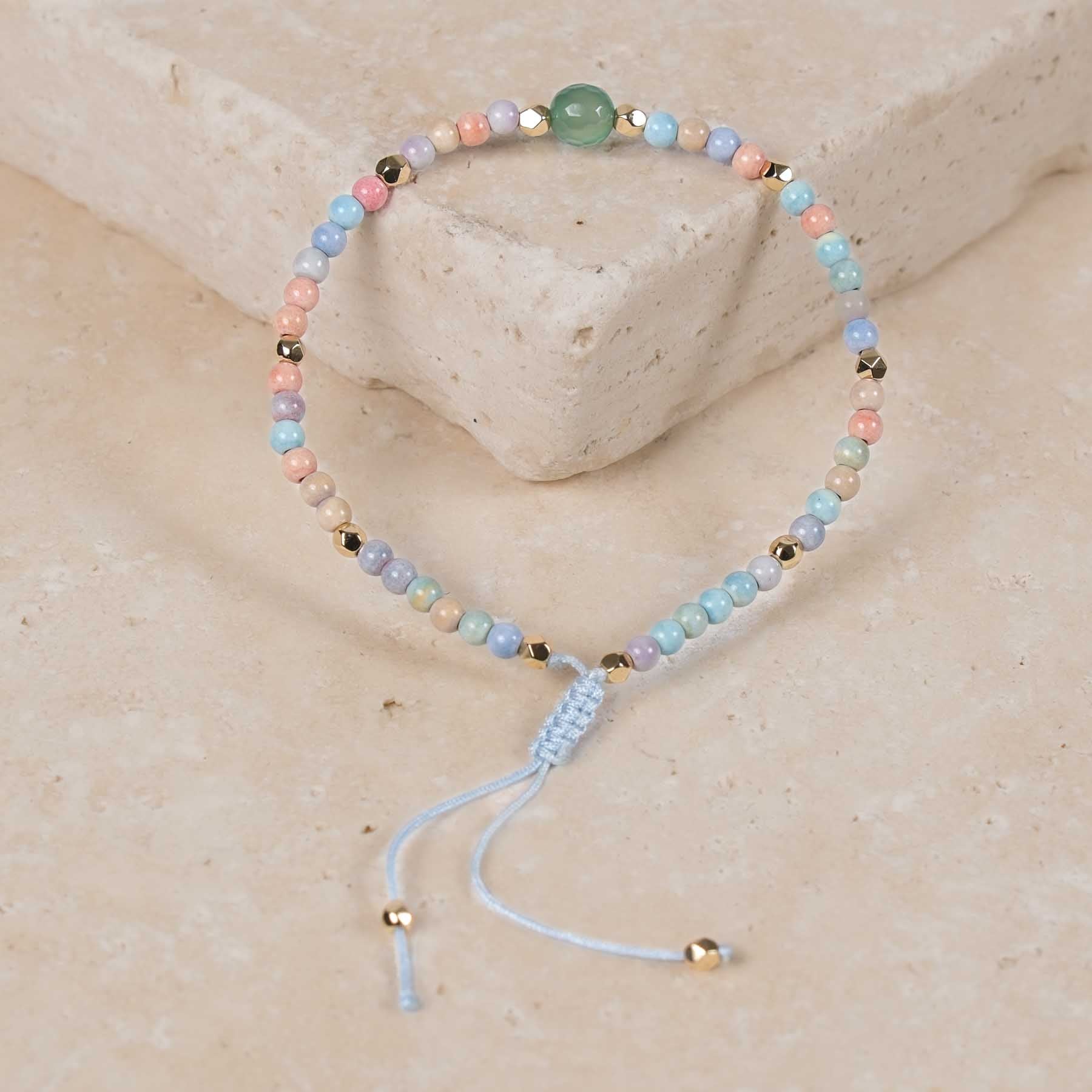 Bracelet de cheville bohème en perles de céramique