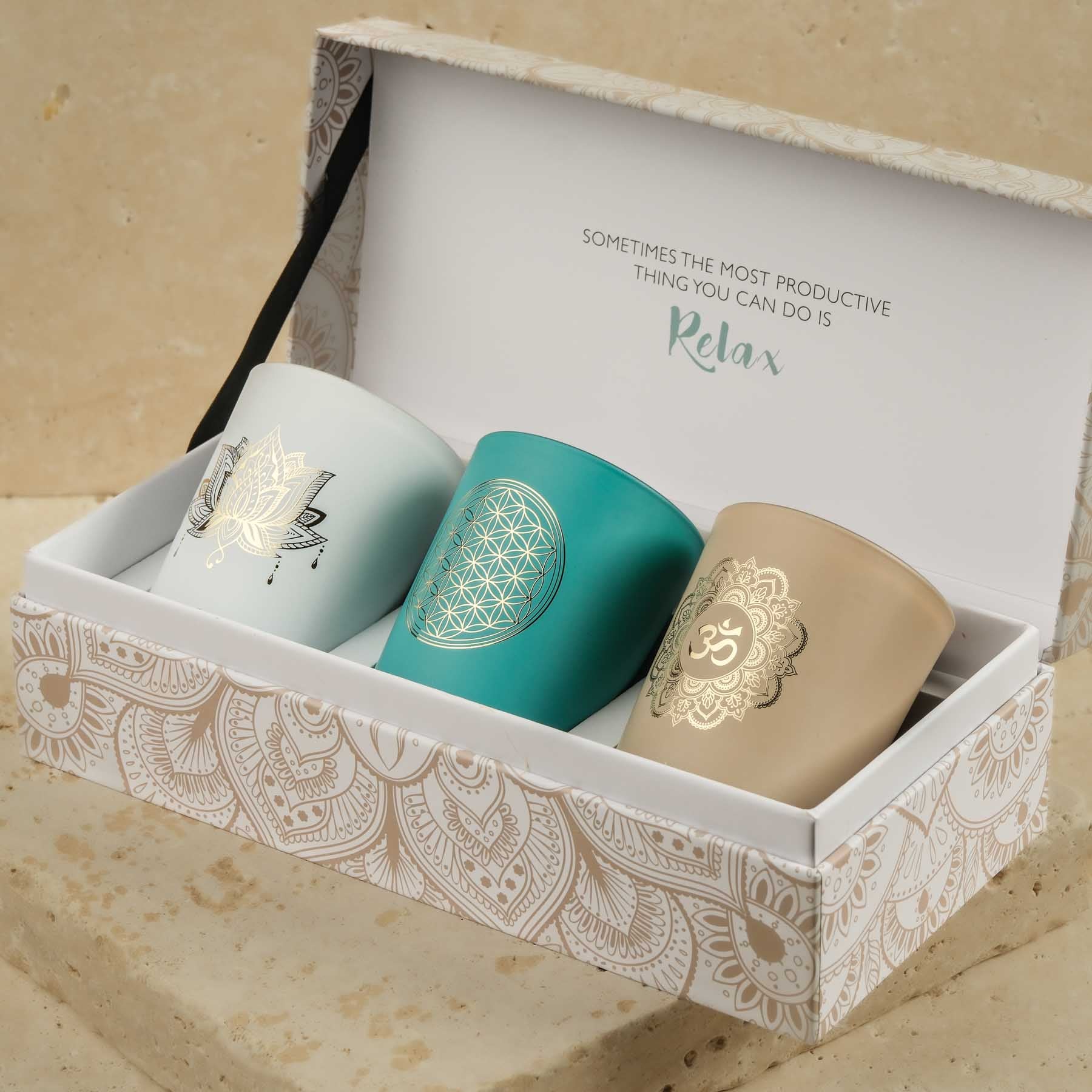 Set de 3 bougies parfumées - Boîte cadeau