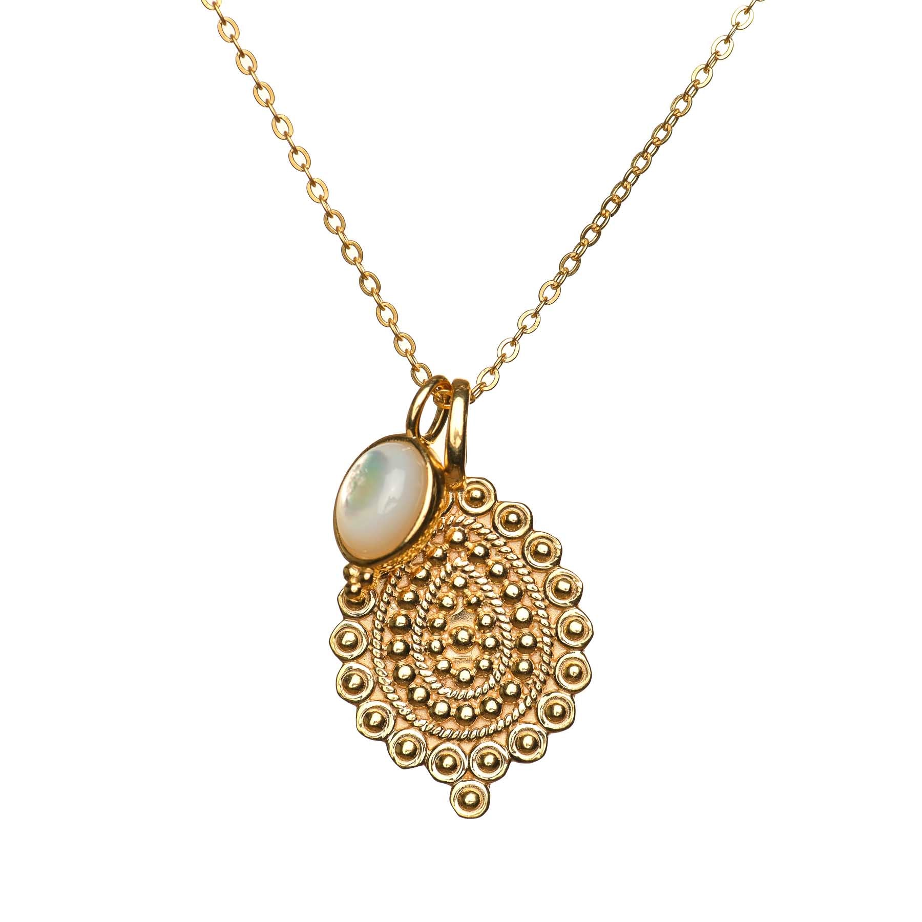 Collier India avec ornement et nacre or