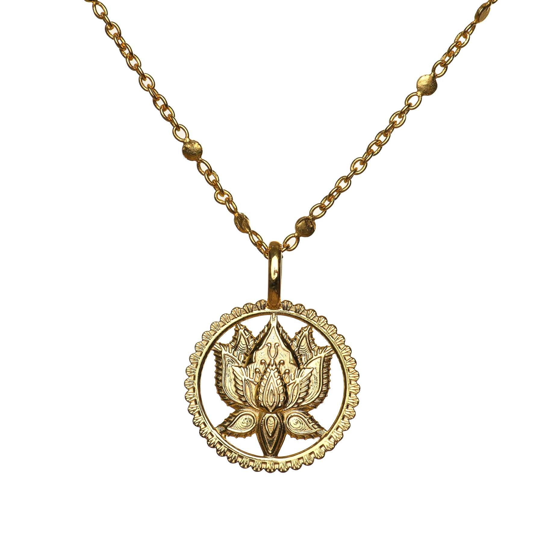 Collier avec pendentif lotus or