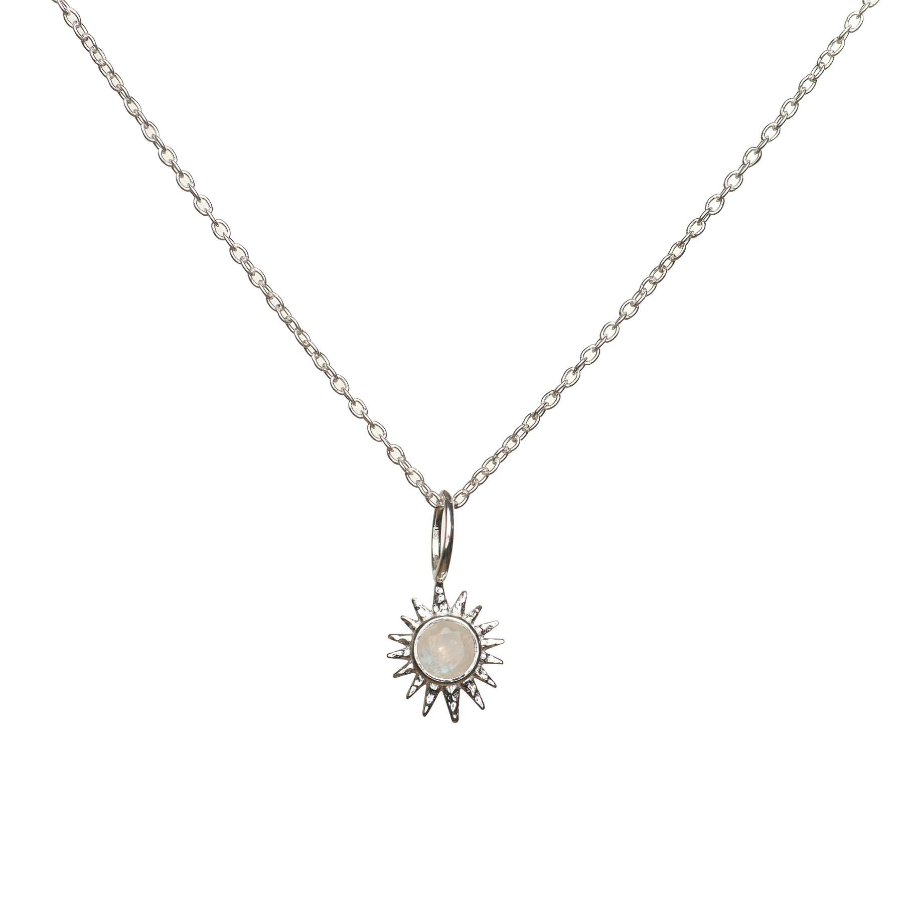 Collier étoile du nord argent avec pierre de lune