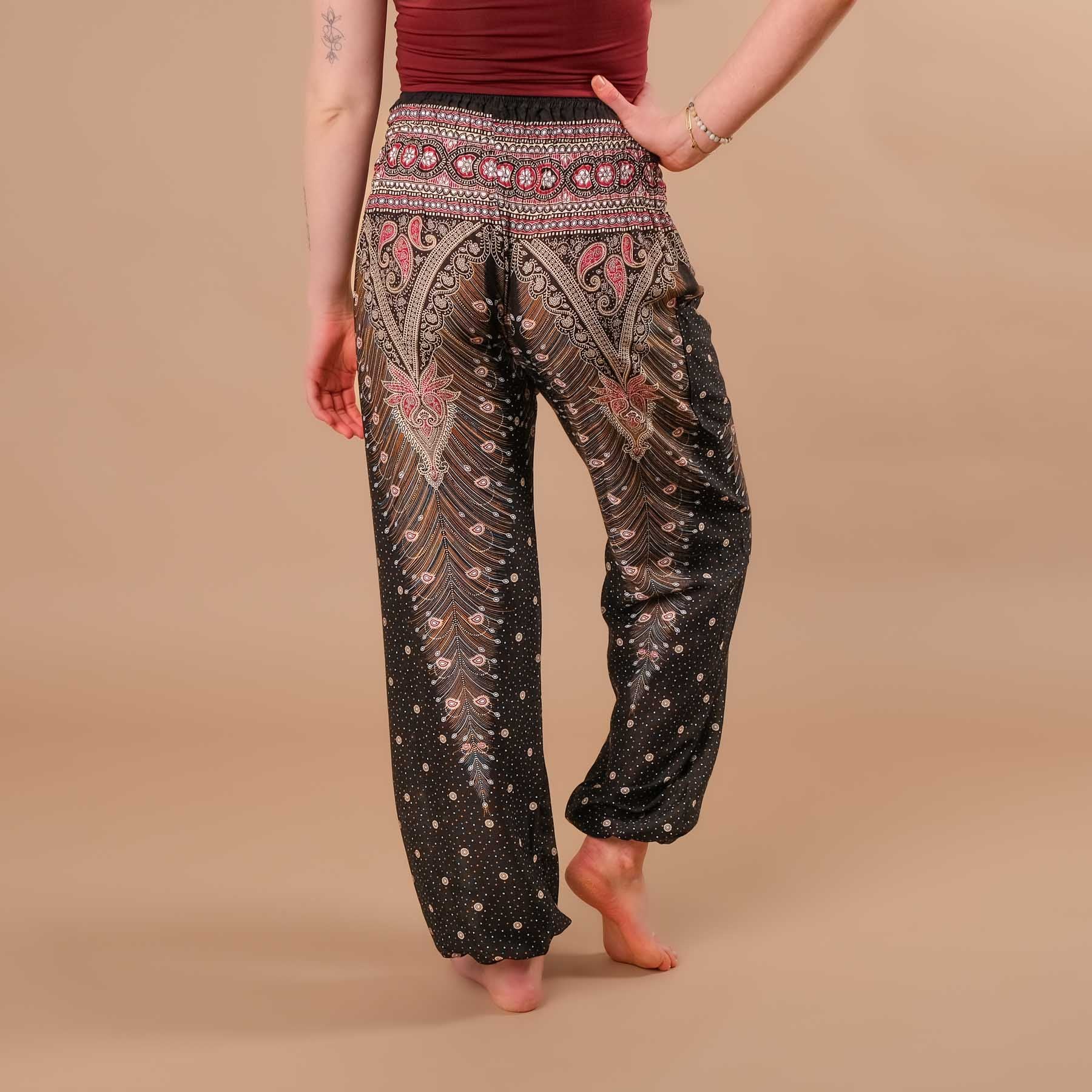 Pantalon de yoga harem Feather black-berry