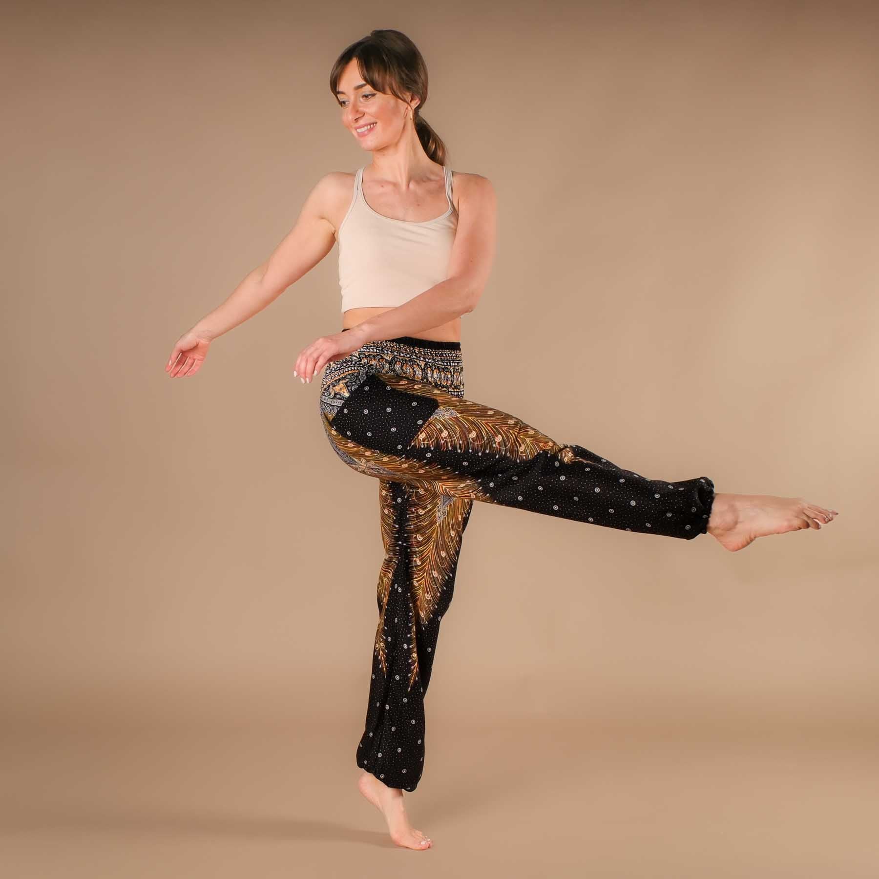 Pantalon de yoga harem Feather noir