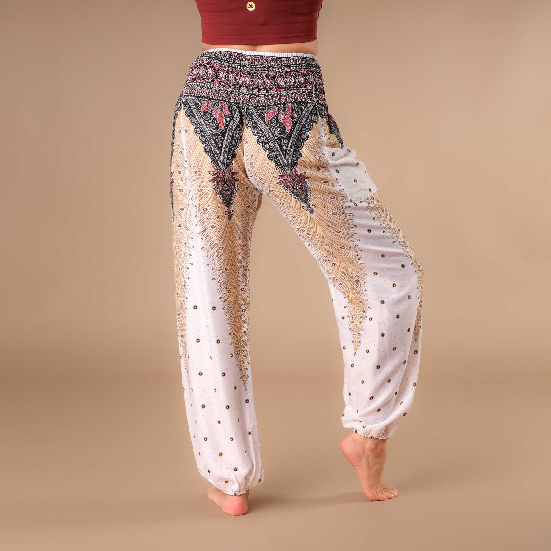 Pantalon de yoga harem Feather blanc