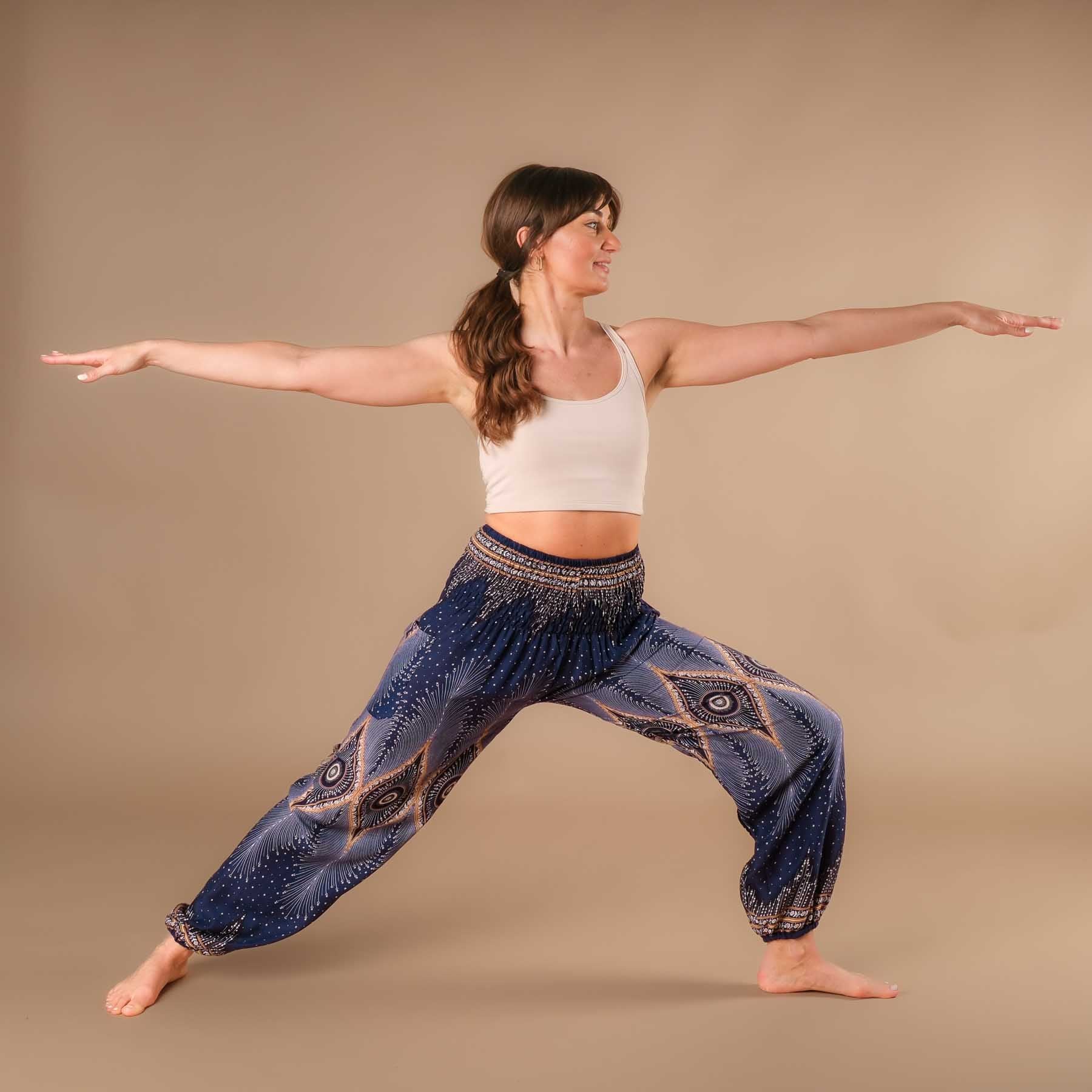 Pantalon de yoga harem Orient bleu marine