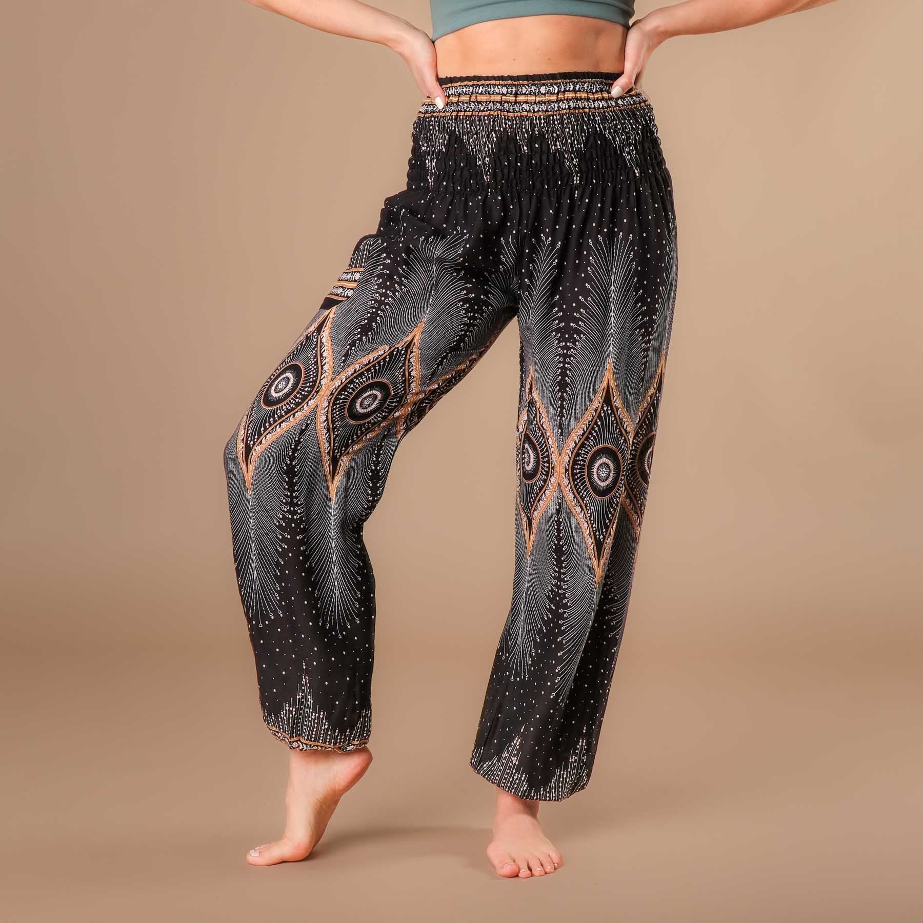 Pantalon de yoga harem Boho Pants Orient noir