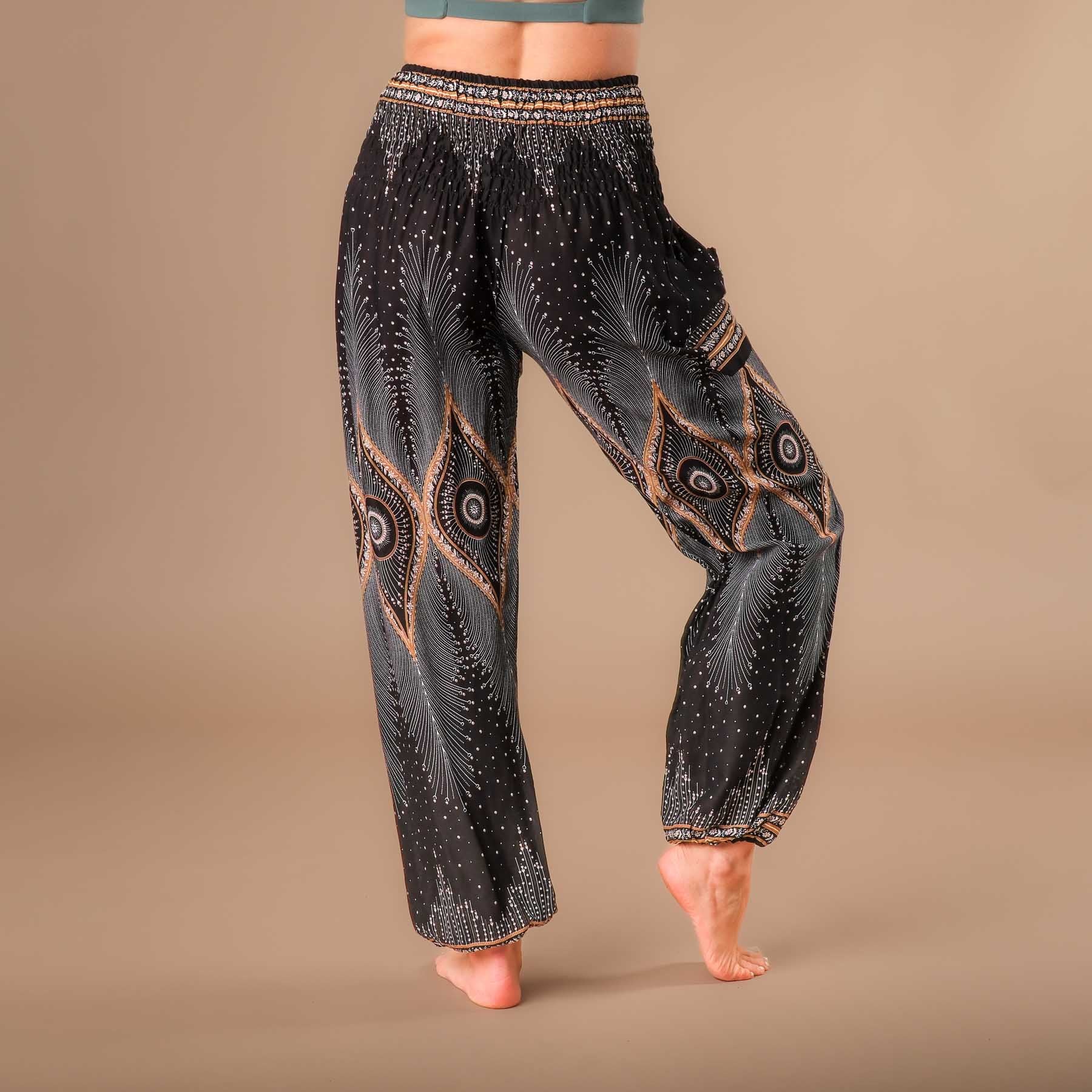 Pantalon de yoga harem Boho Pants Orient noir