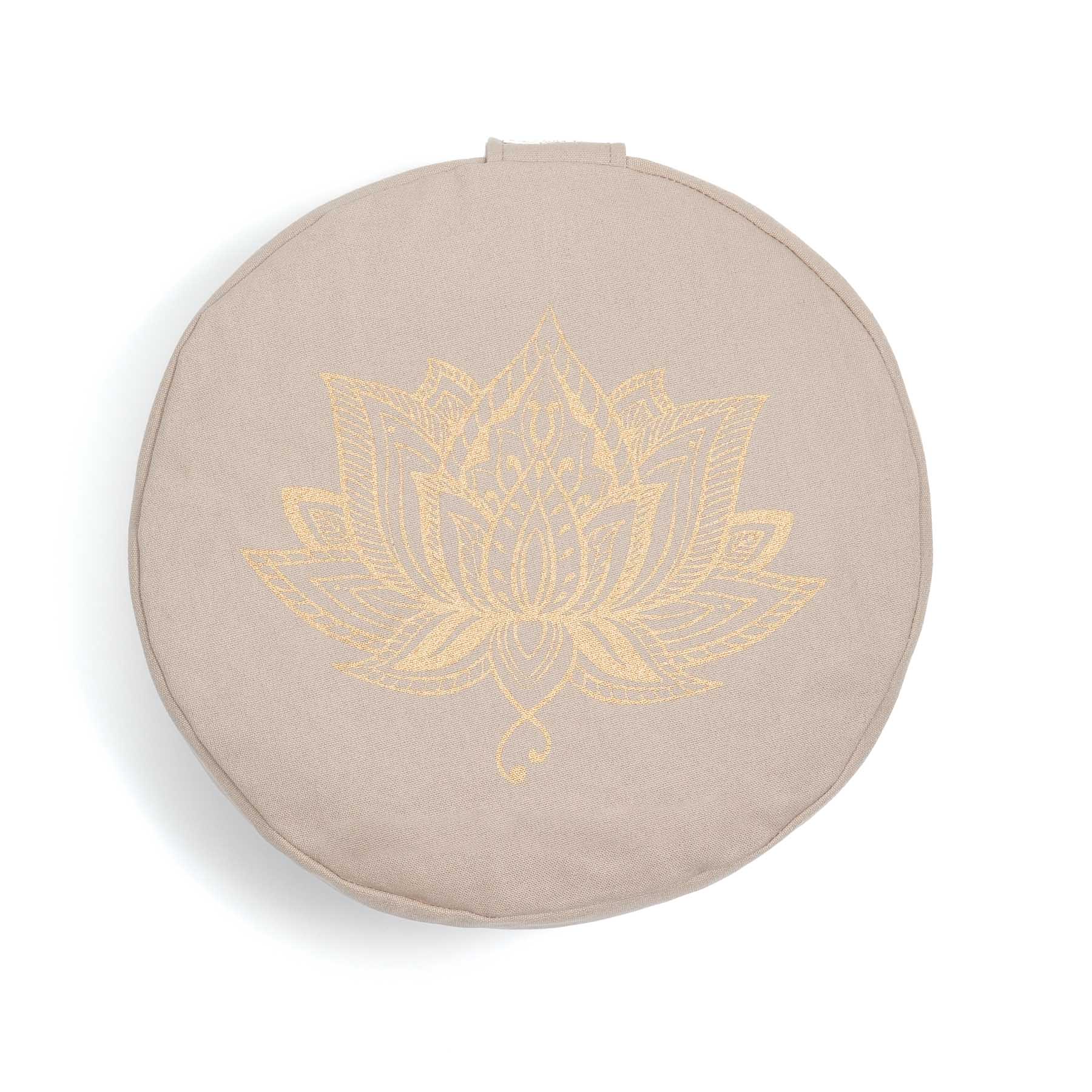 Coussin de méditation rond Lotus gold Print sand