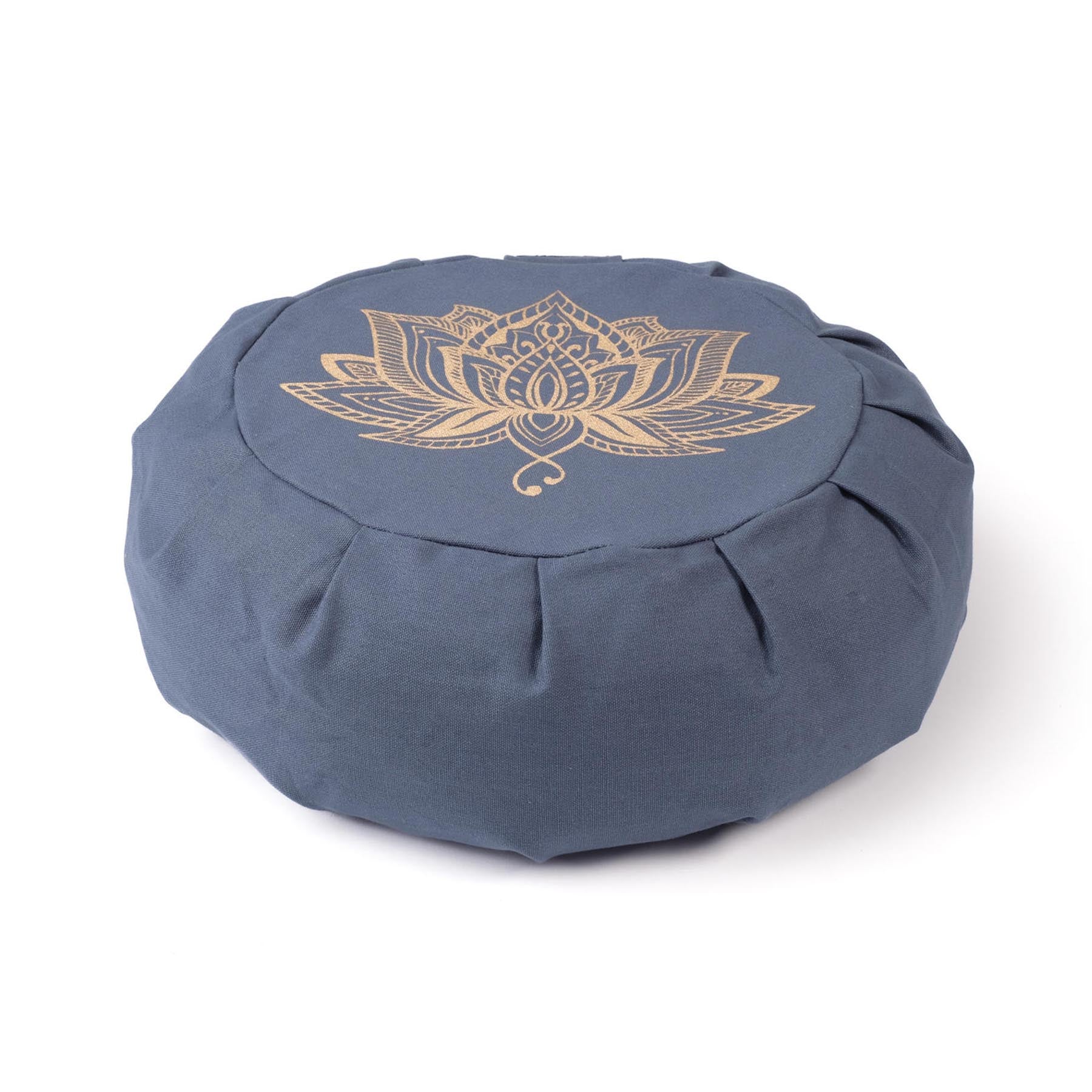 Coussin de méditation Zafu Lotus gold Print coton durable blue-sky