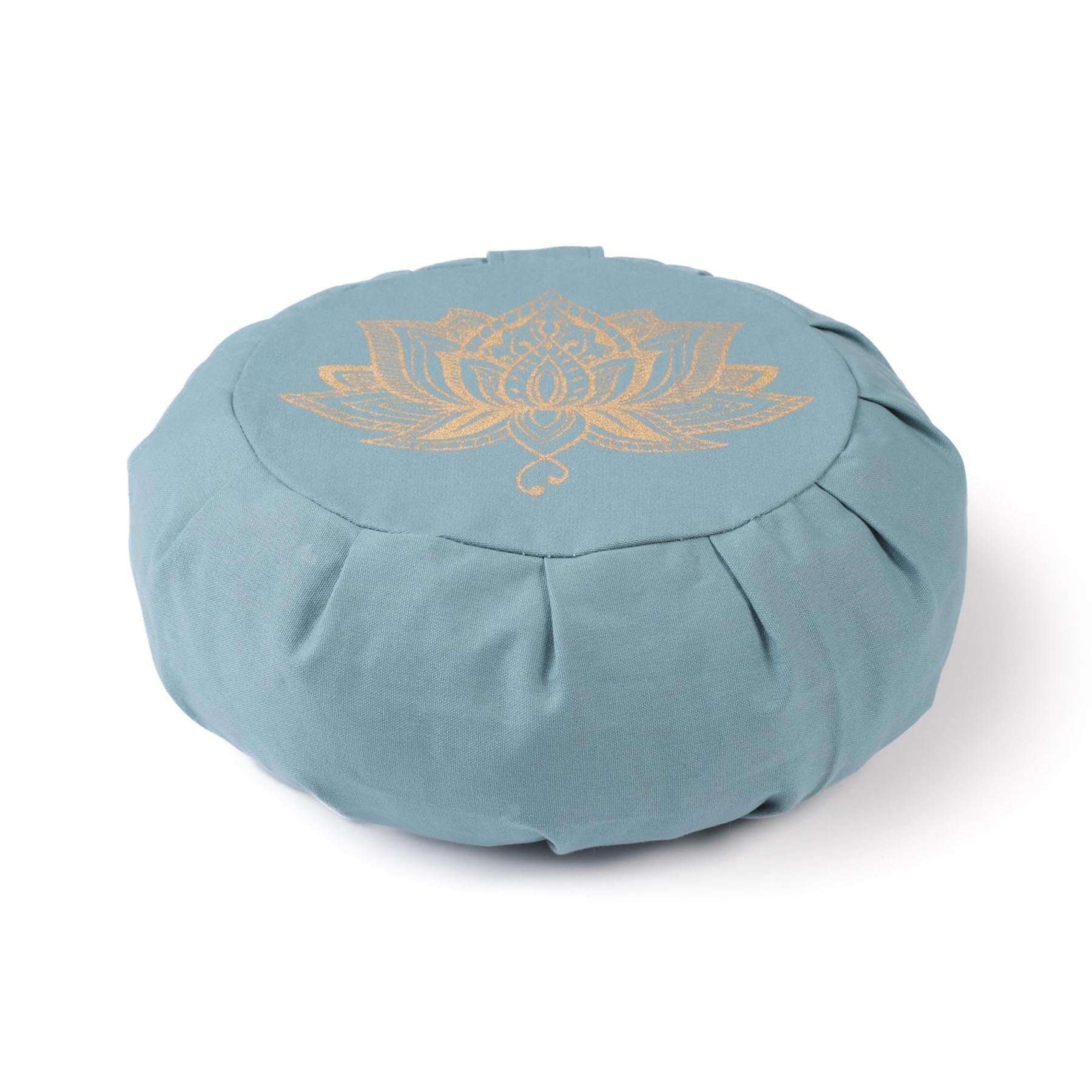 Coussin de méditation Zafu Lotus gold Print coton durable green-water