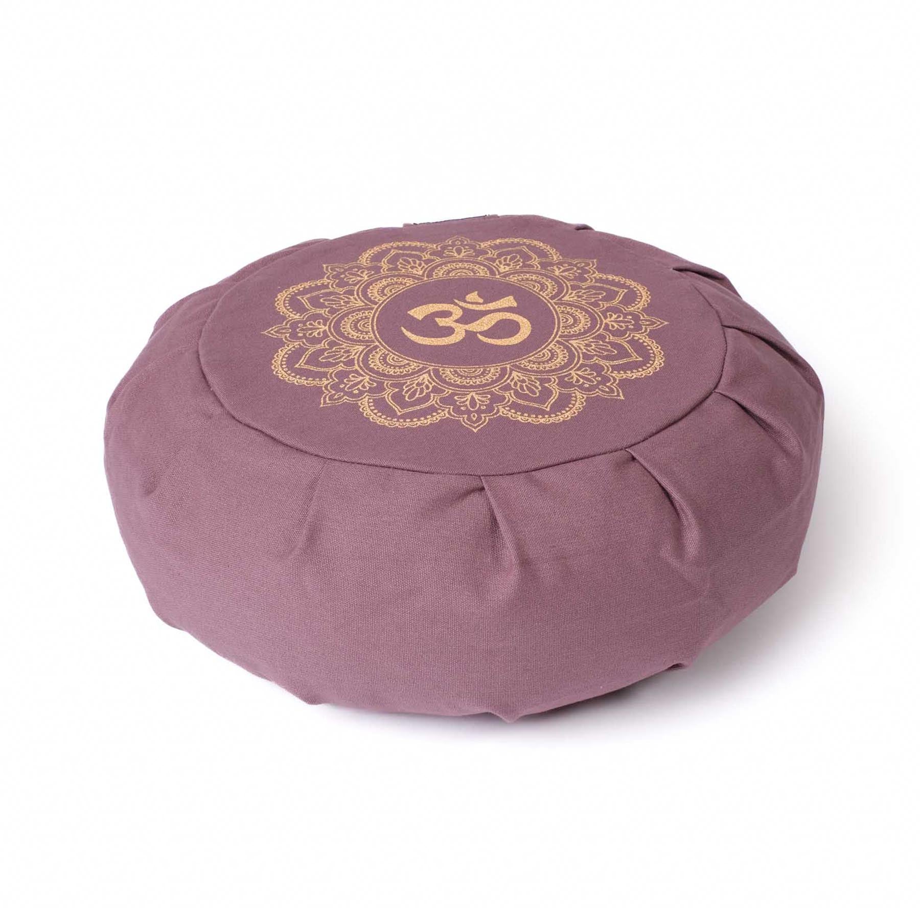 Coussin de méditation Zafu Mandala OM lavande