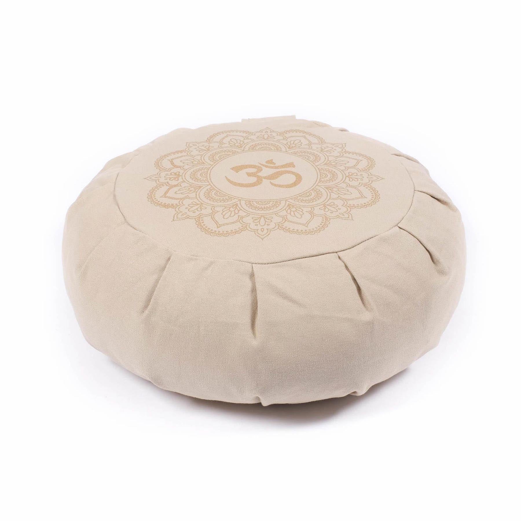 Coussin de méditation Zafu Mandala OM sable