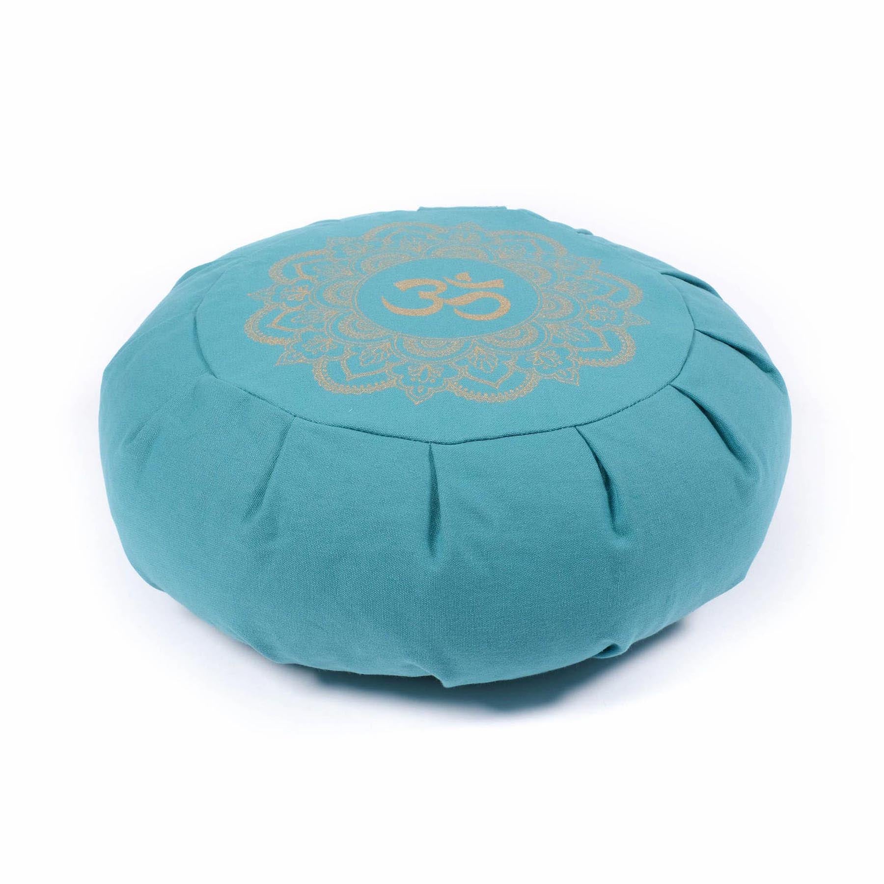 Coussin de méditation Zafu Mandala OM turquoise