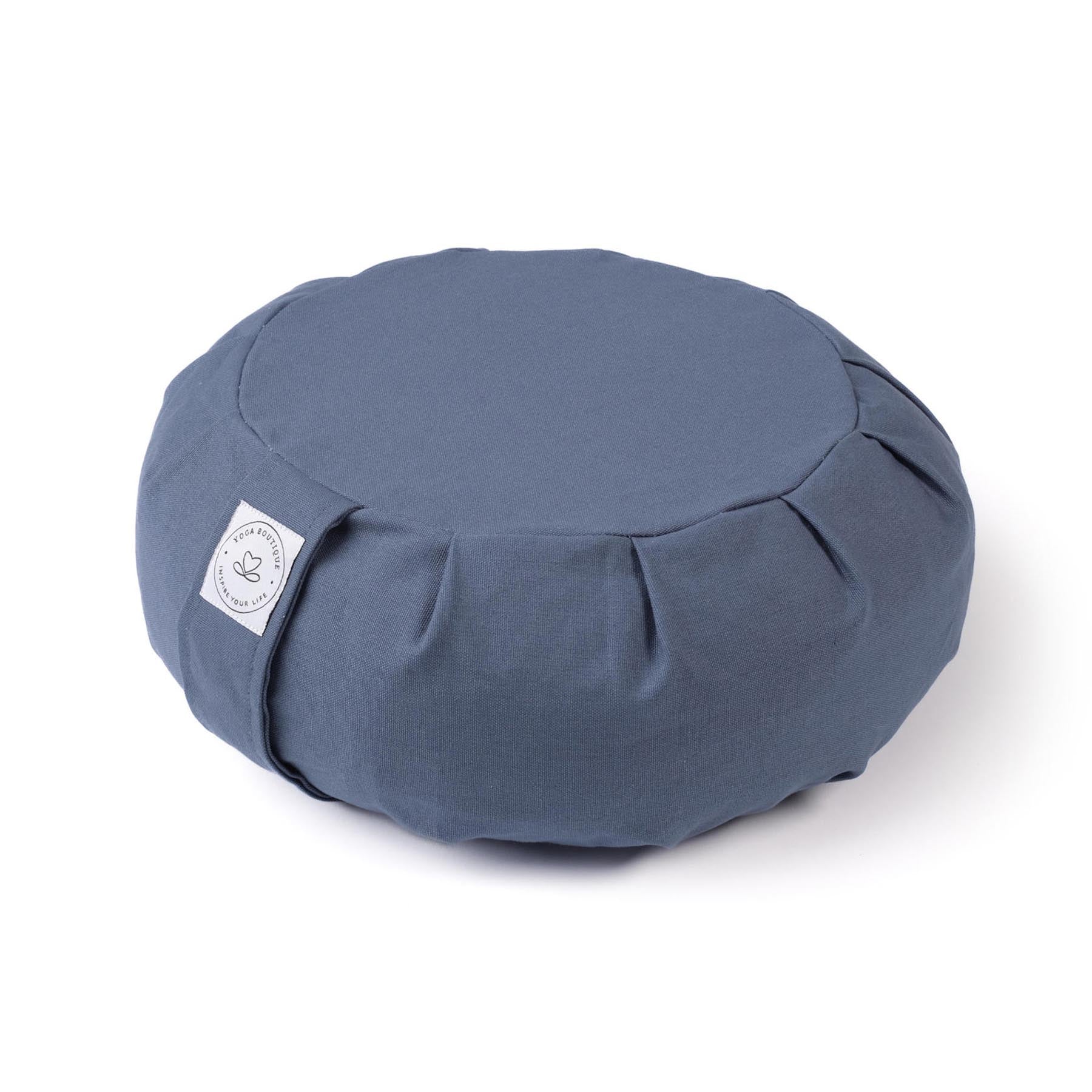 Coussin de méditation Zafu uni sable coton bio blue-sky