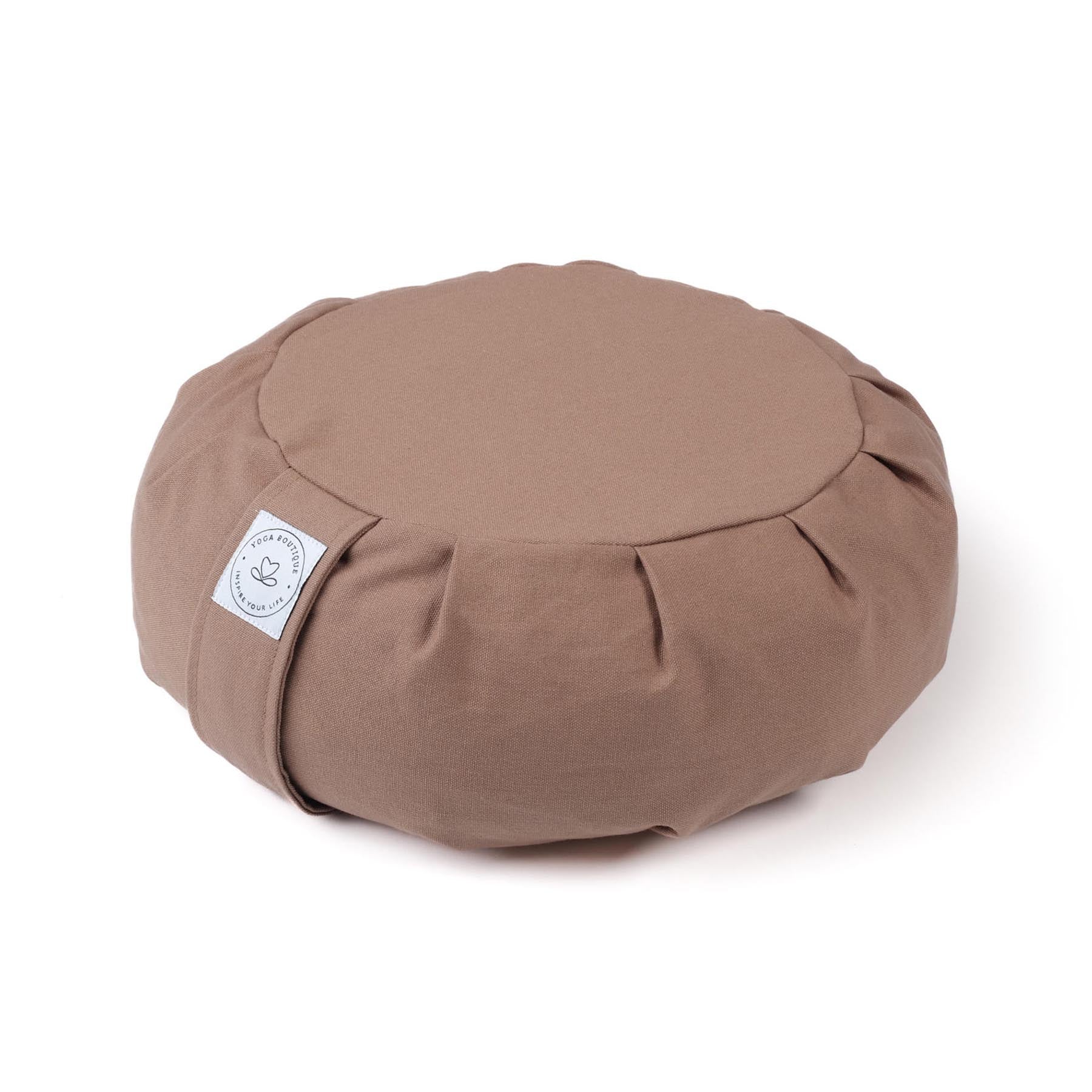 Coussin de méditation Zafu uni sable coton bio brown-earth