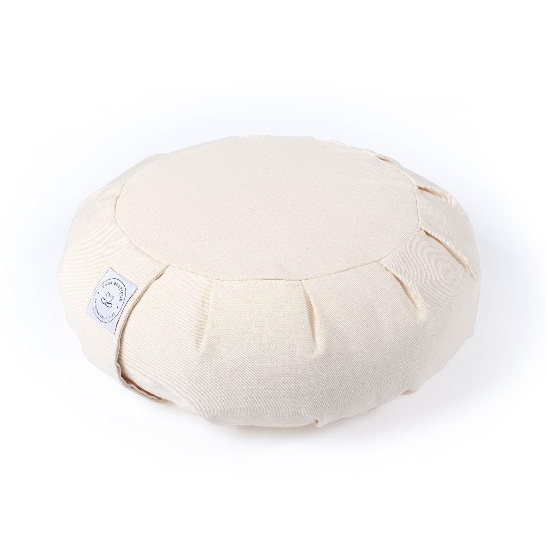 Coussin de méditation Zafu uni blanc naturel