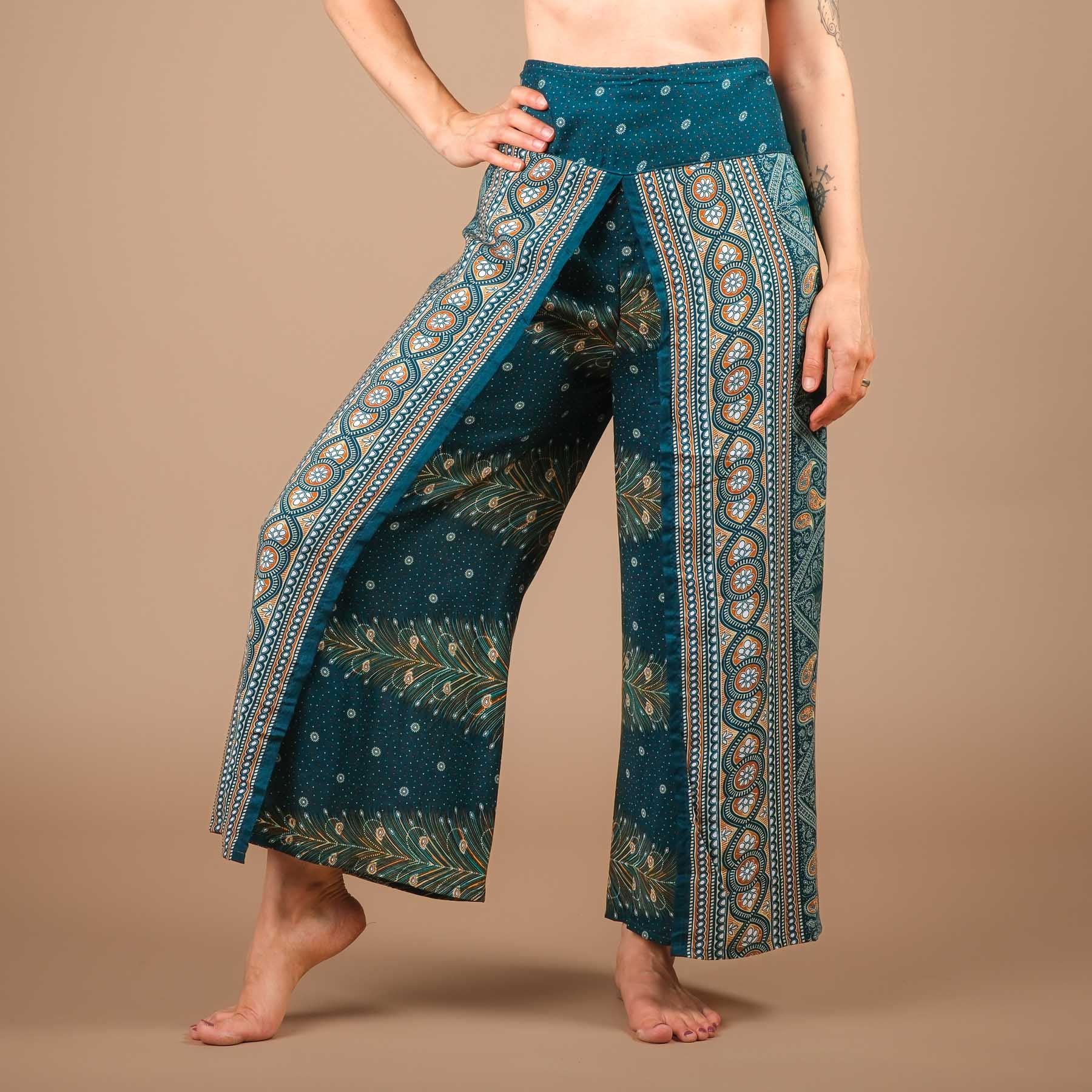 Pantalon palazzo marlène Feather turquoise