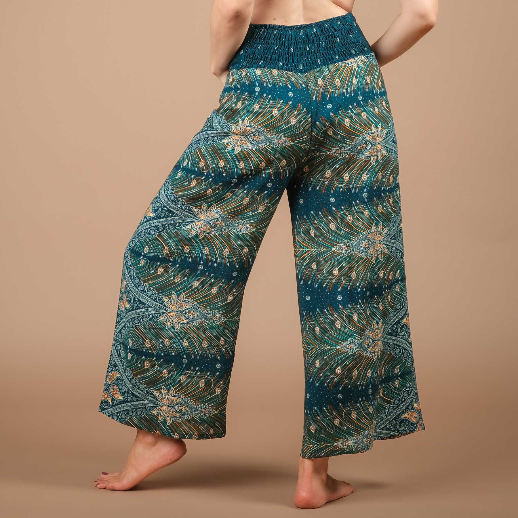 Pantalon palazzo marlène Feather turquoise