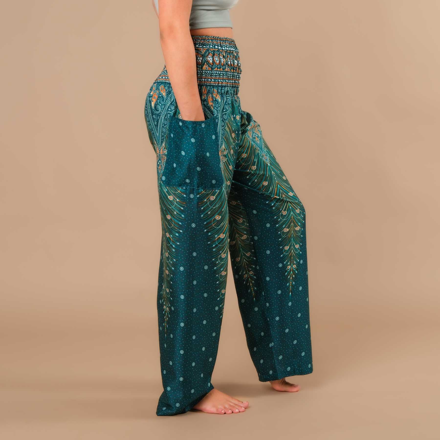 Pantalon d'été Palazzo Plume turquoise