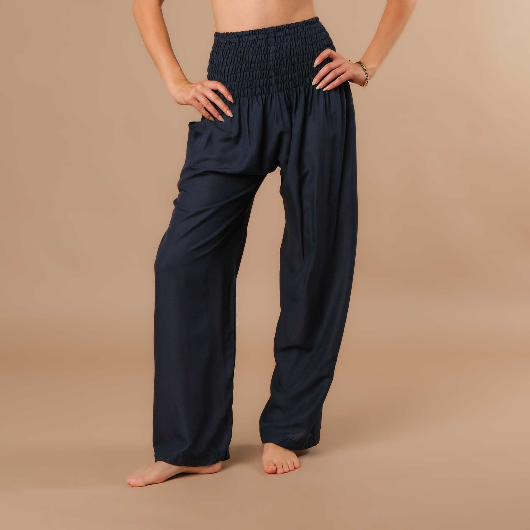 Pantalon d'été Palazzo uni navy