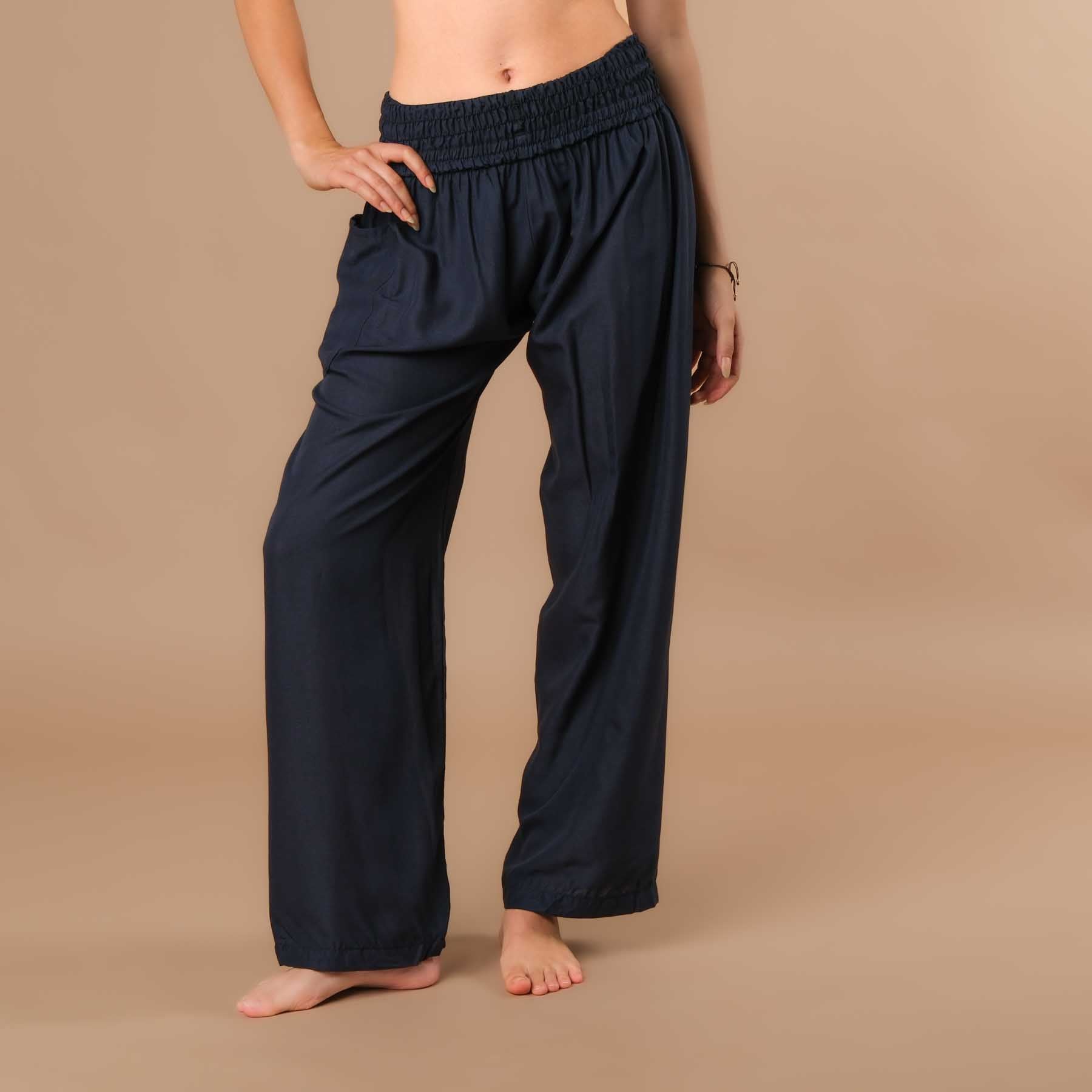 Pantalon d'été Palazzo uni navy