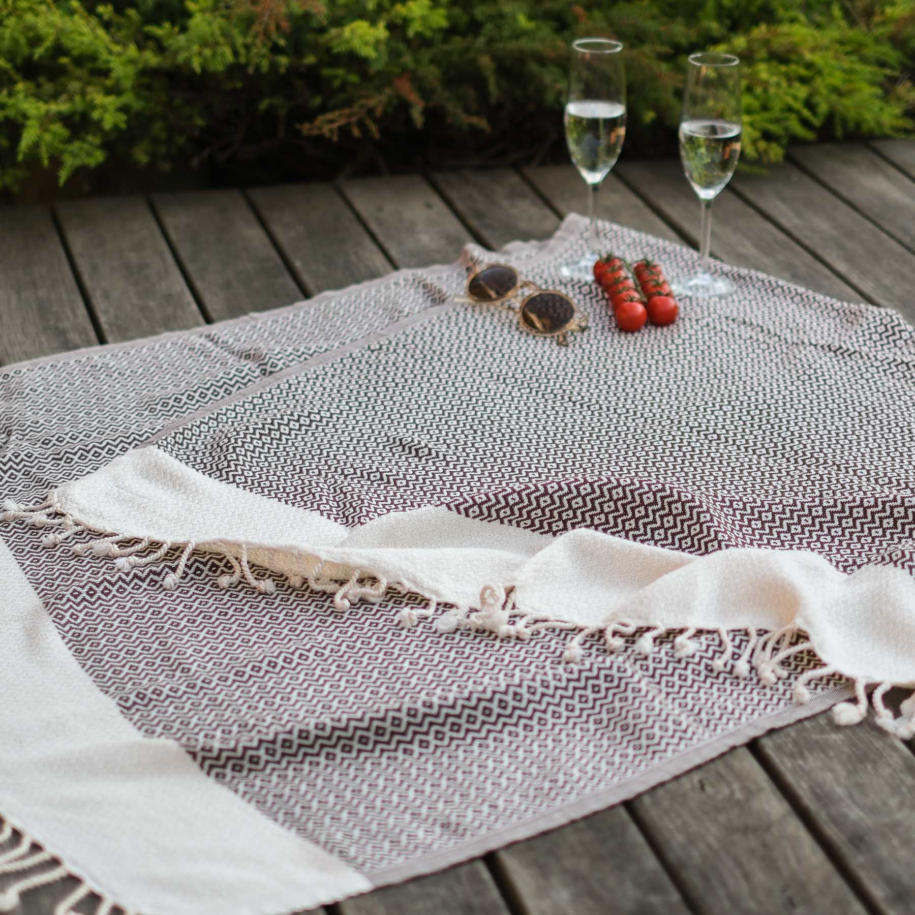 Pestemal drap de plage hammam Calm marron