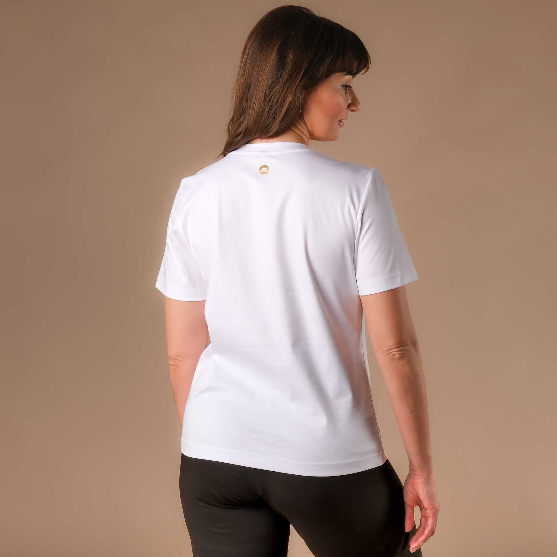 T-shirt de yoga Elegance à manches courtes blanc