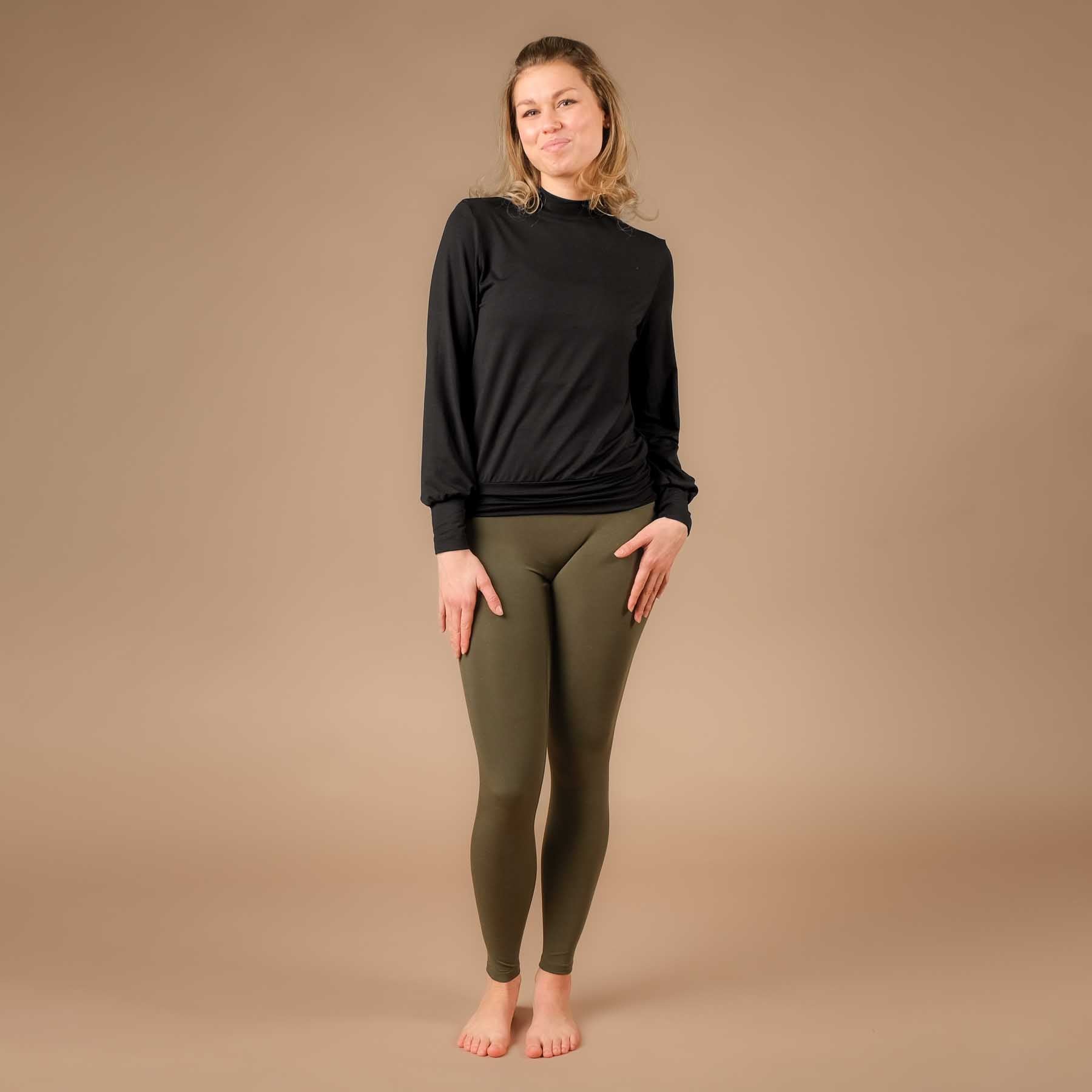 Yoga Turtleneck Col Shirt manches longues noir