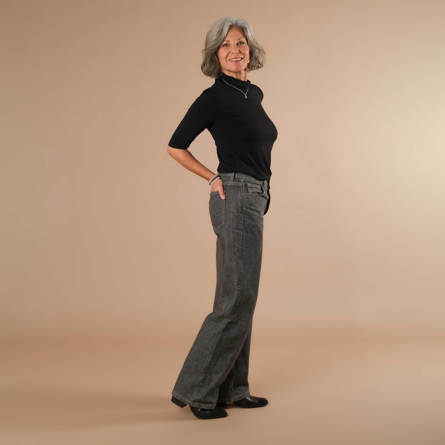 Yoga Turtleneck Col Shirt manches courtes noir