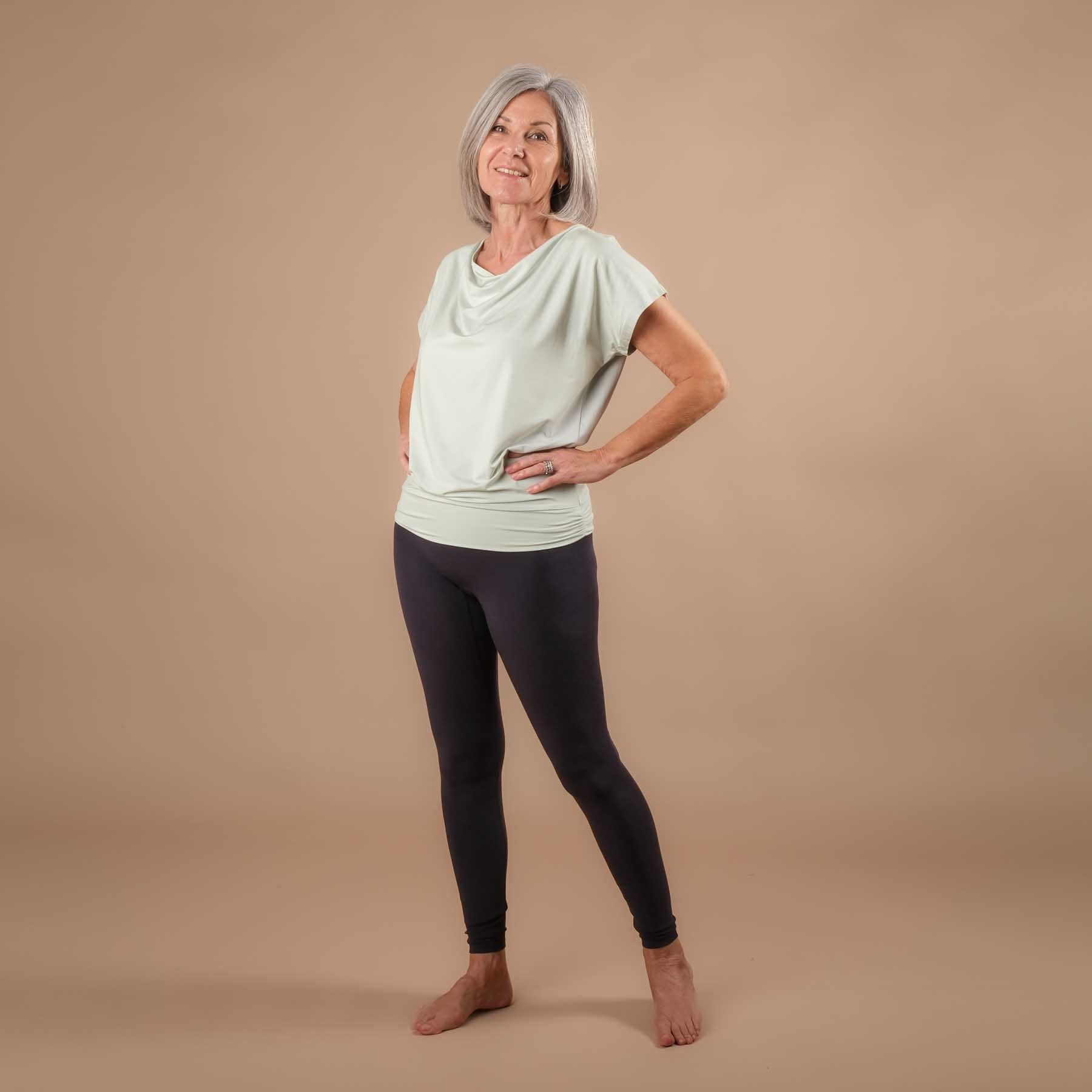 Shirt cascade de yoga, super durable, cousue en Suisse, menthe
