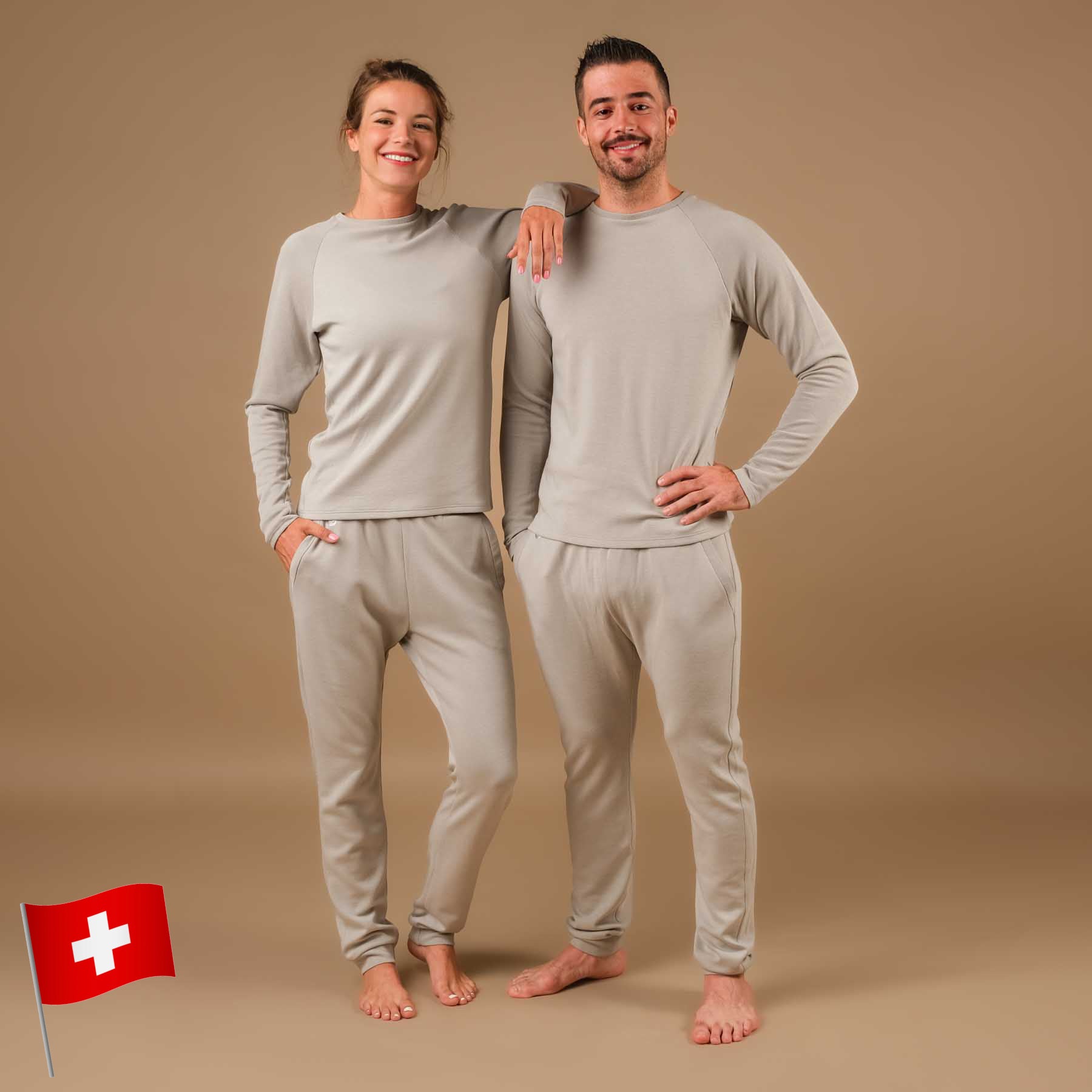 Pantalon de jogging de yoga unisexe Cosy gris