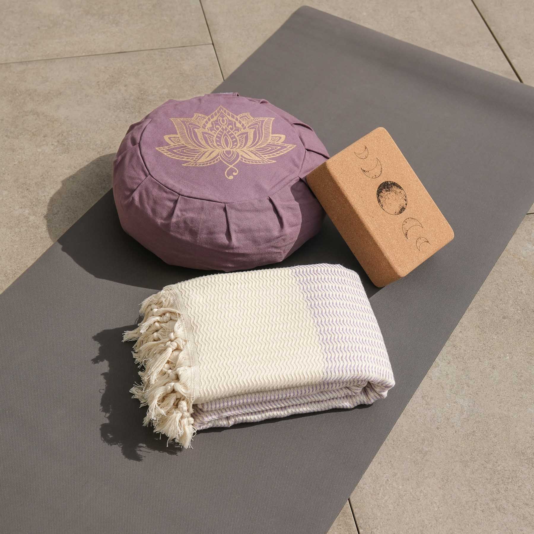 Couverture de yoga Relax coton bio violet