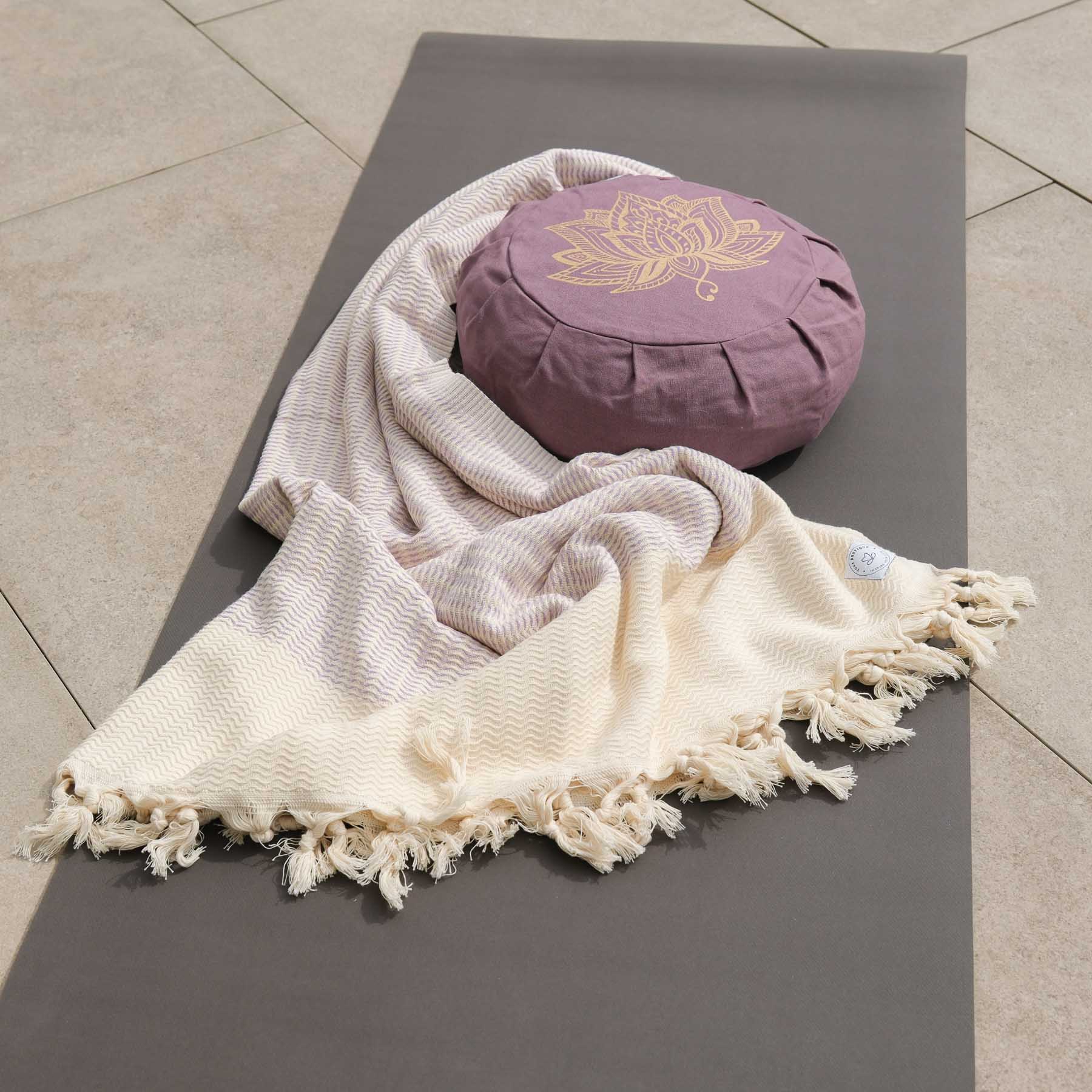 Couverture de yoga Relax coton bio violet