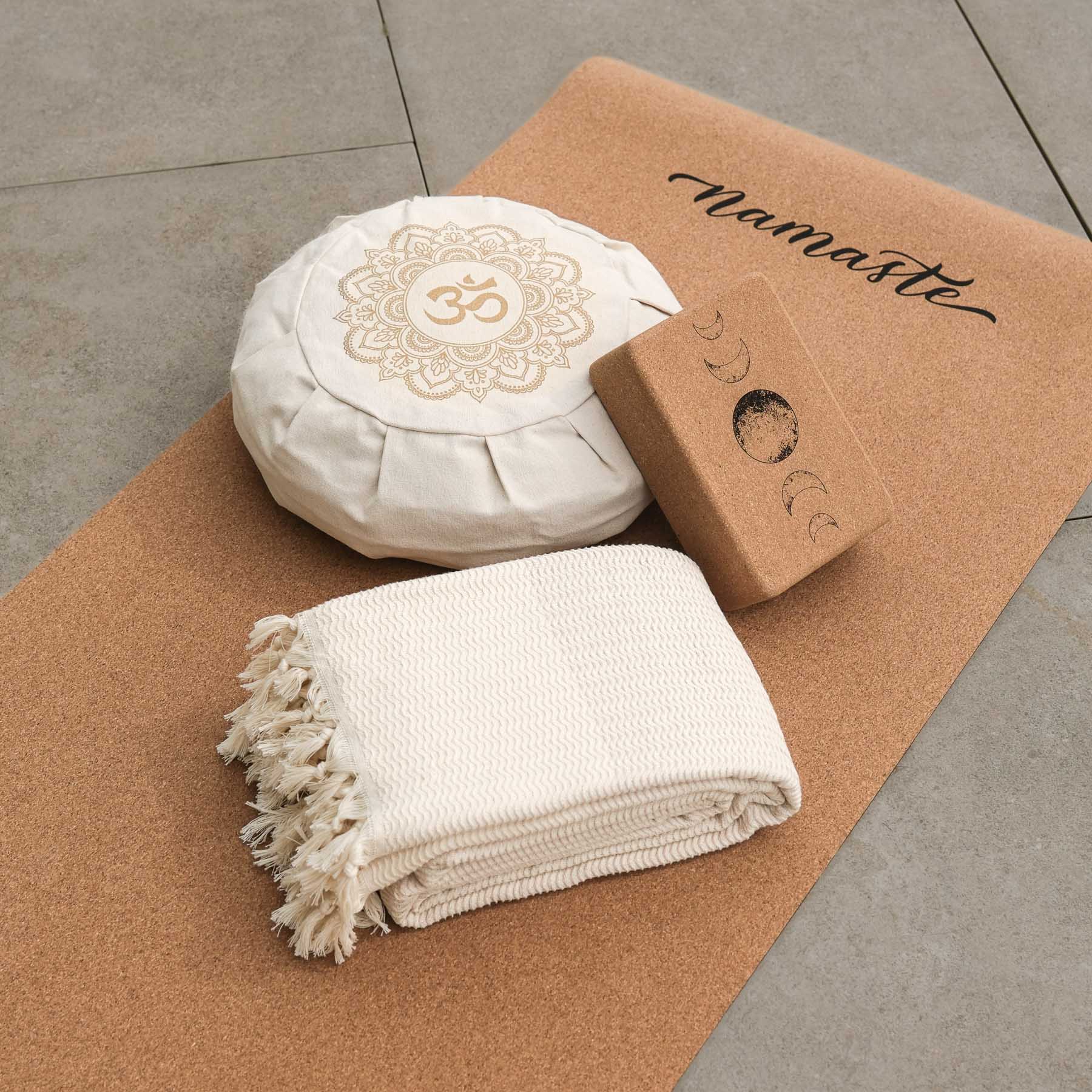 Couverture de yoga Relax coton bio sable