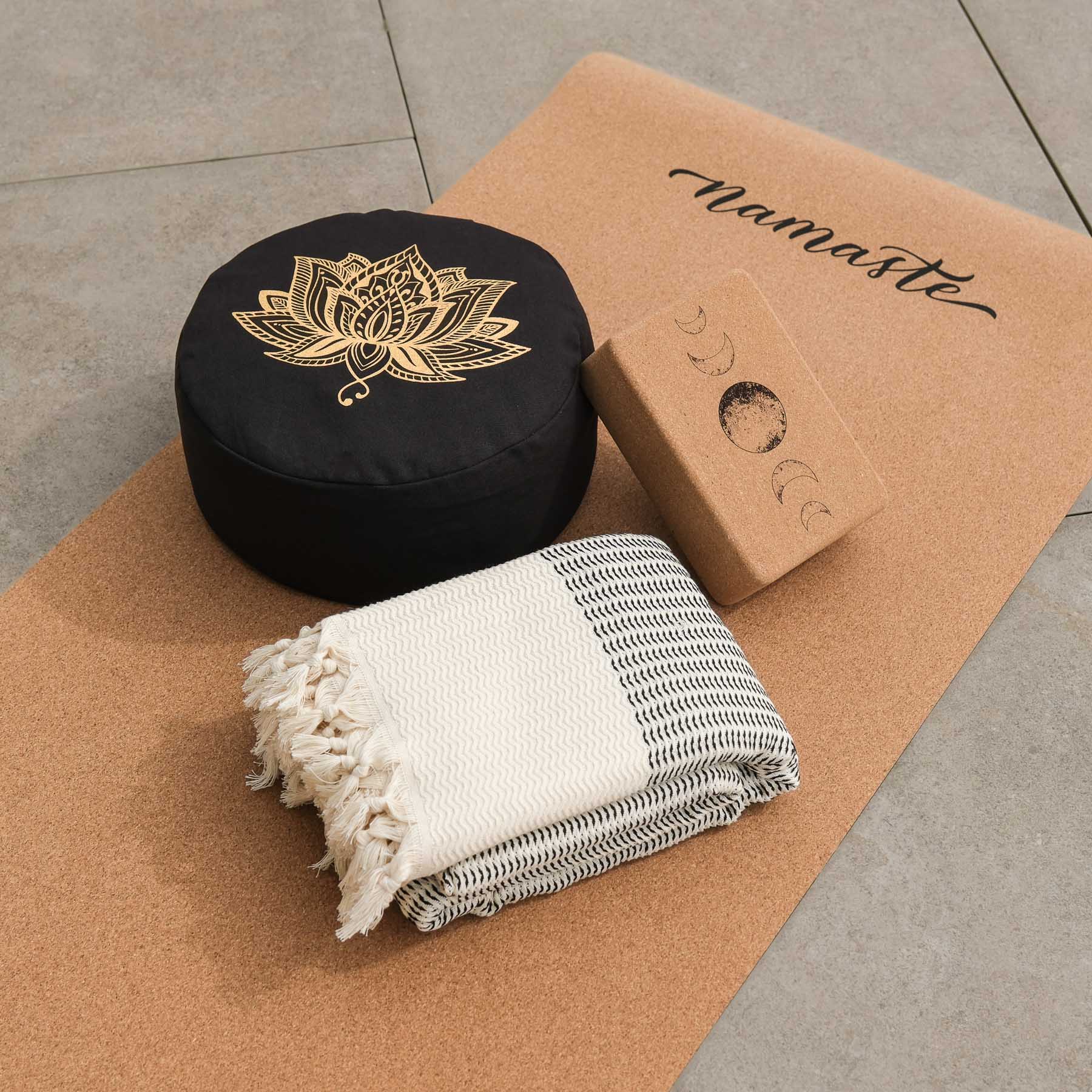 Couverture de yoga Relax coton bio noir