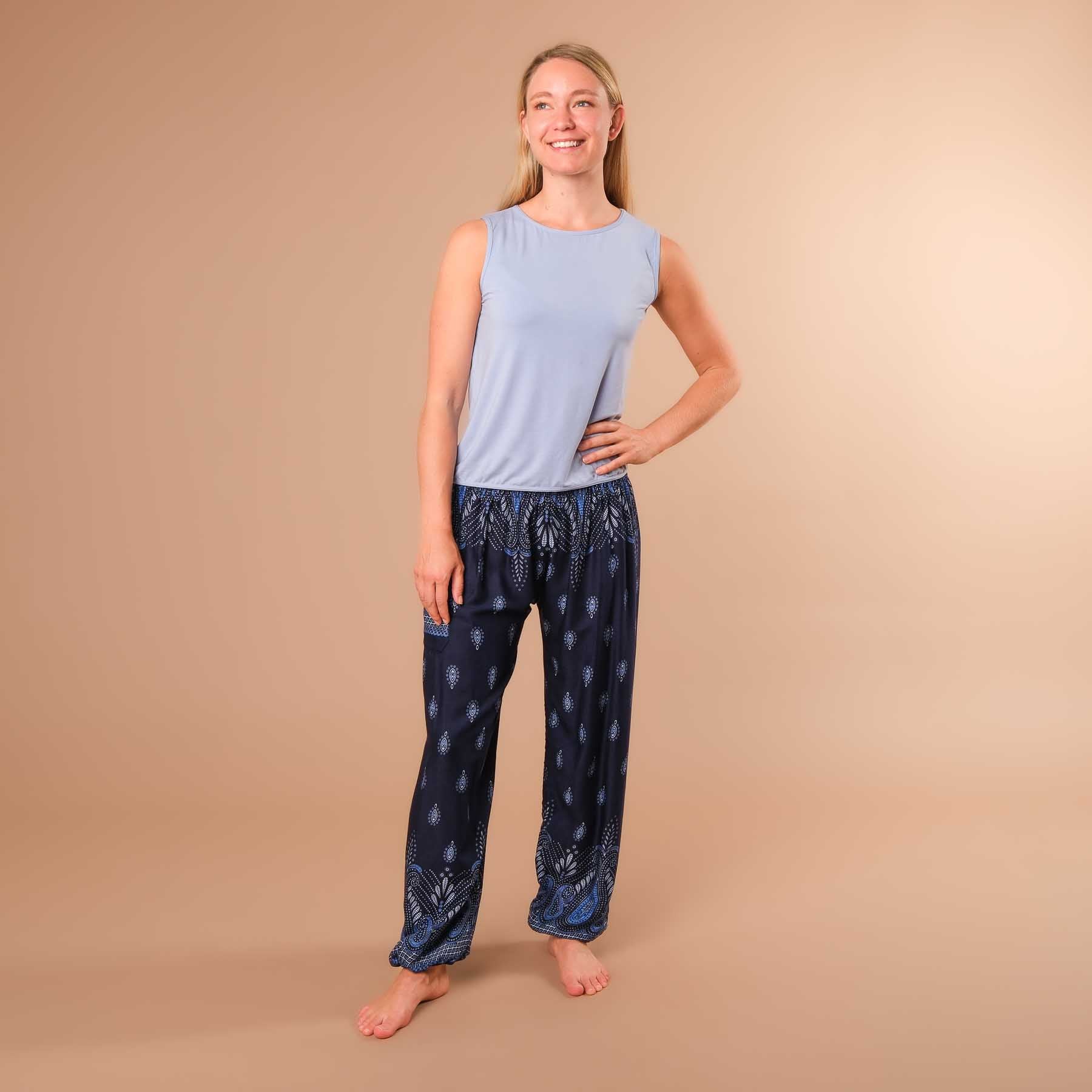Pantalon de yoga harem Bliss navy