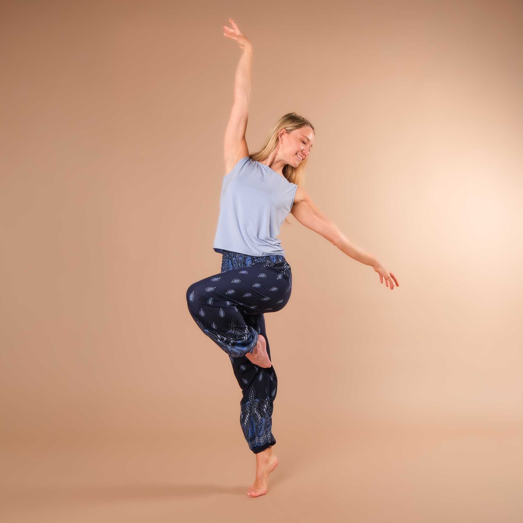 Pantalon de yoga harem Bliss navy
