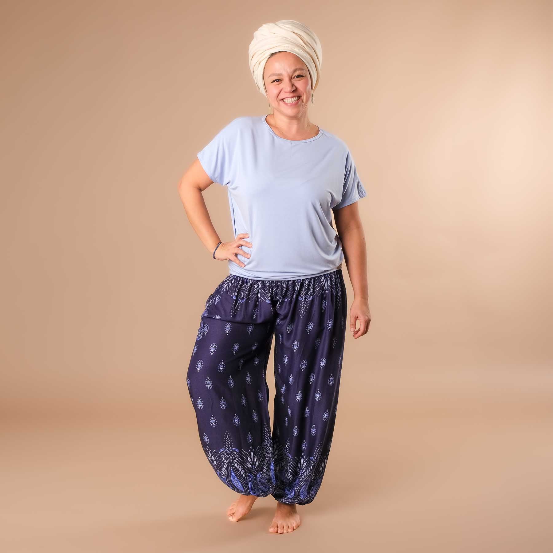 Pantalon de yoga harem Bliss navy